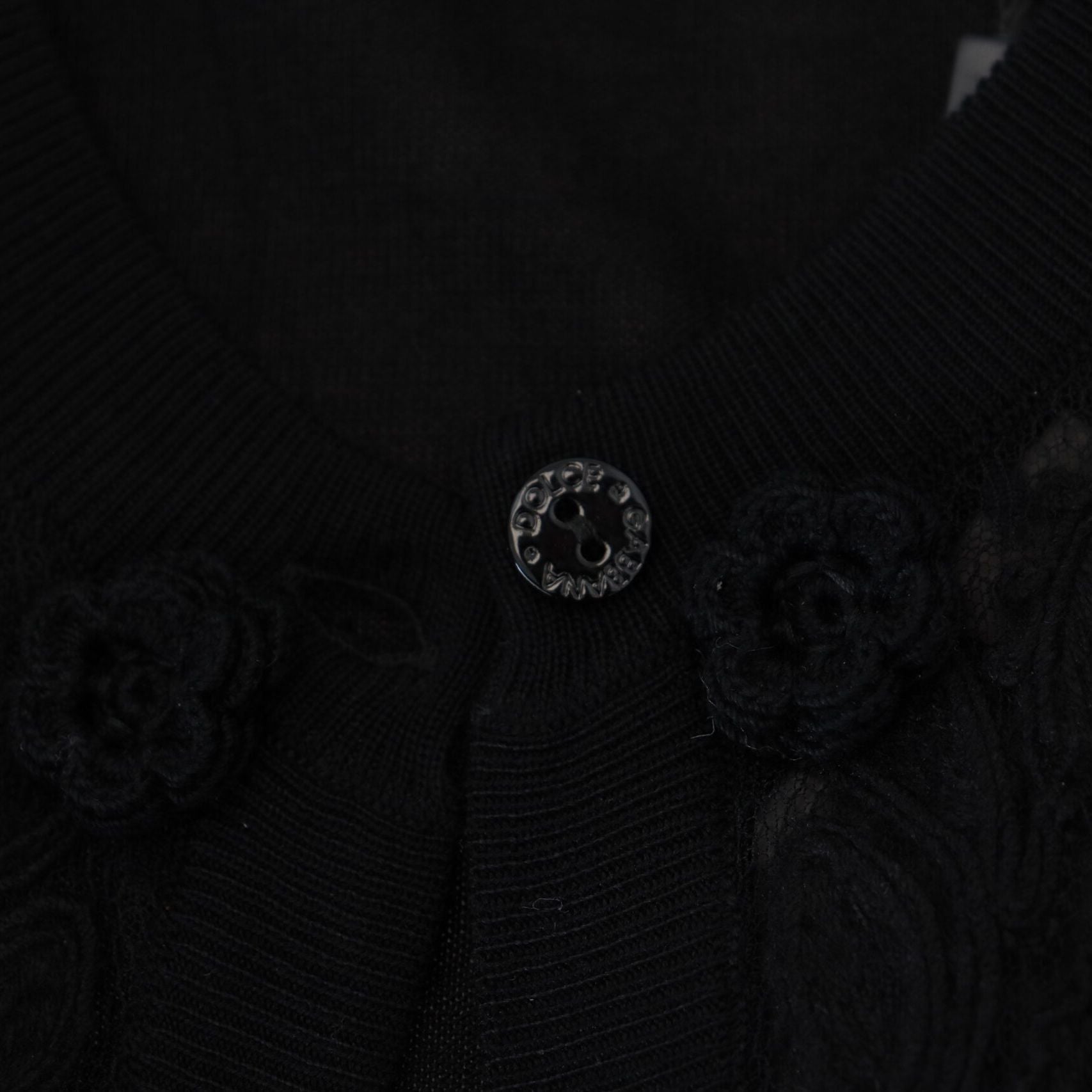Dolce & Gabbana Black Floral Lace Button Cardigan Sweater