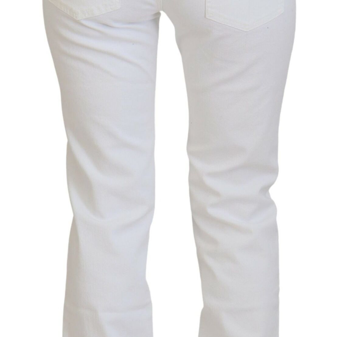 Dolce & Gabbana White Floral Embroidery Skinny Denim Jeans