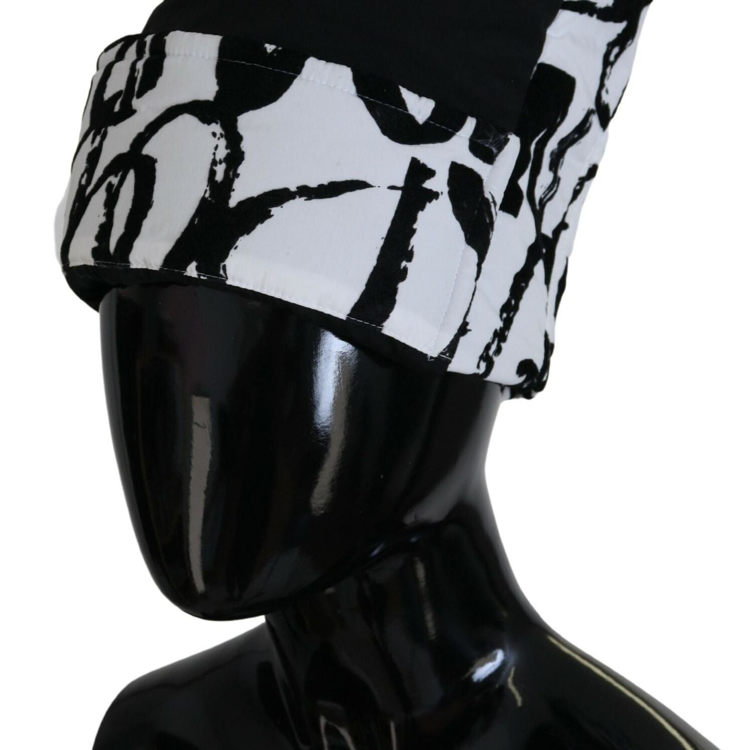 Dolce & Gabbana White Printed Nylon Women Winter Beanie Cap Hat