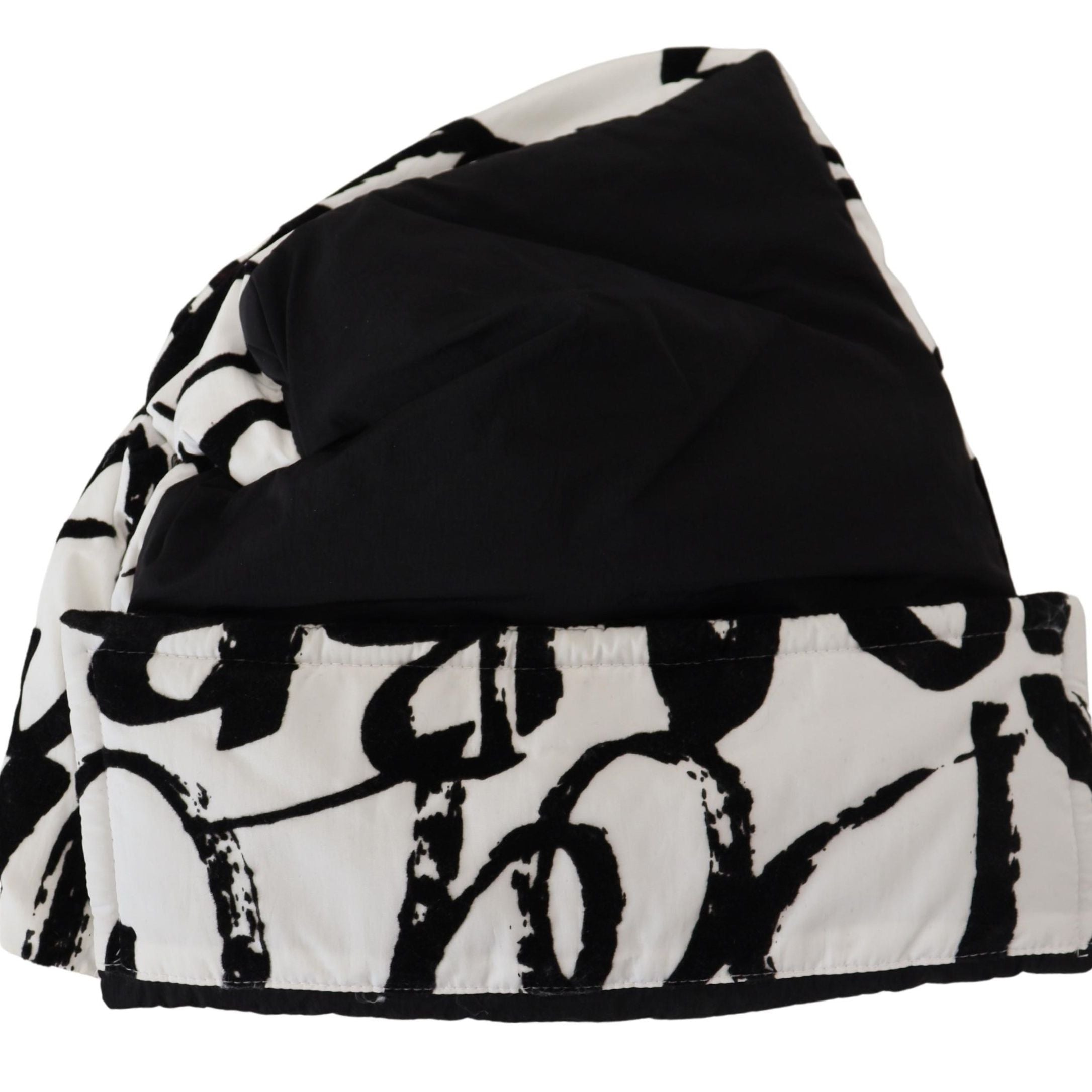 Dolce & Gabbana White Printed Nylon Women Winter Beanie Cap Hat
