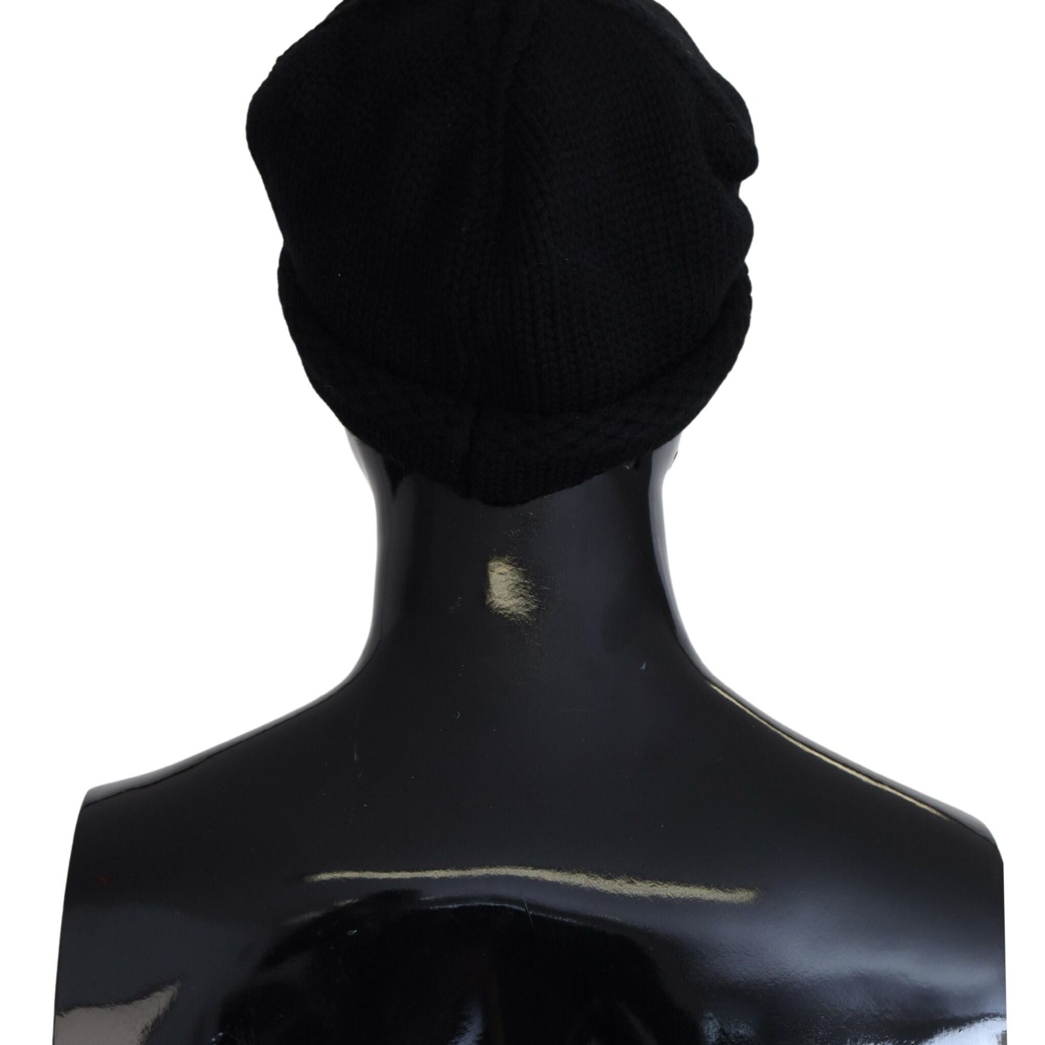 Dolce & Gabbana Black Virgin Wool Women Winter Beanie Cap Hat