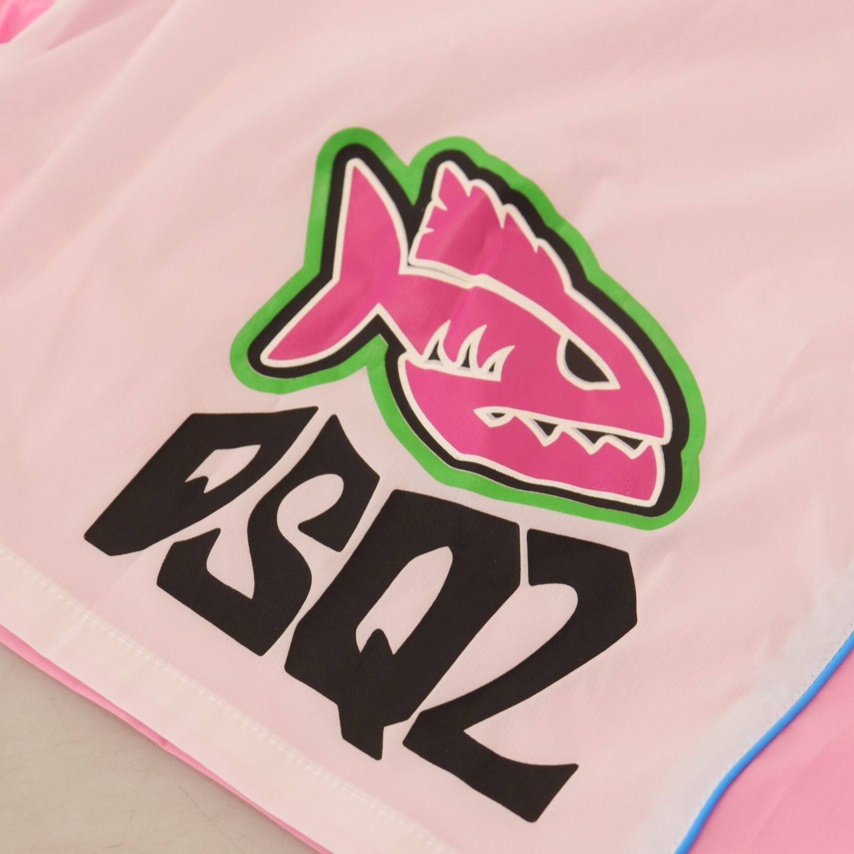 Dsquared² White Pink Logo Print Men Beachwear Shorts Swimwear