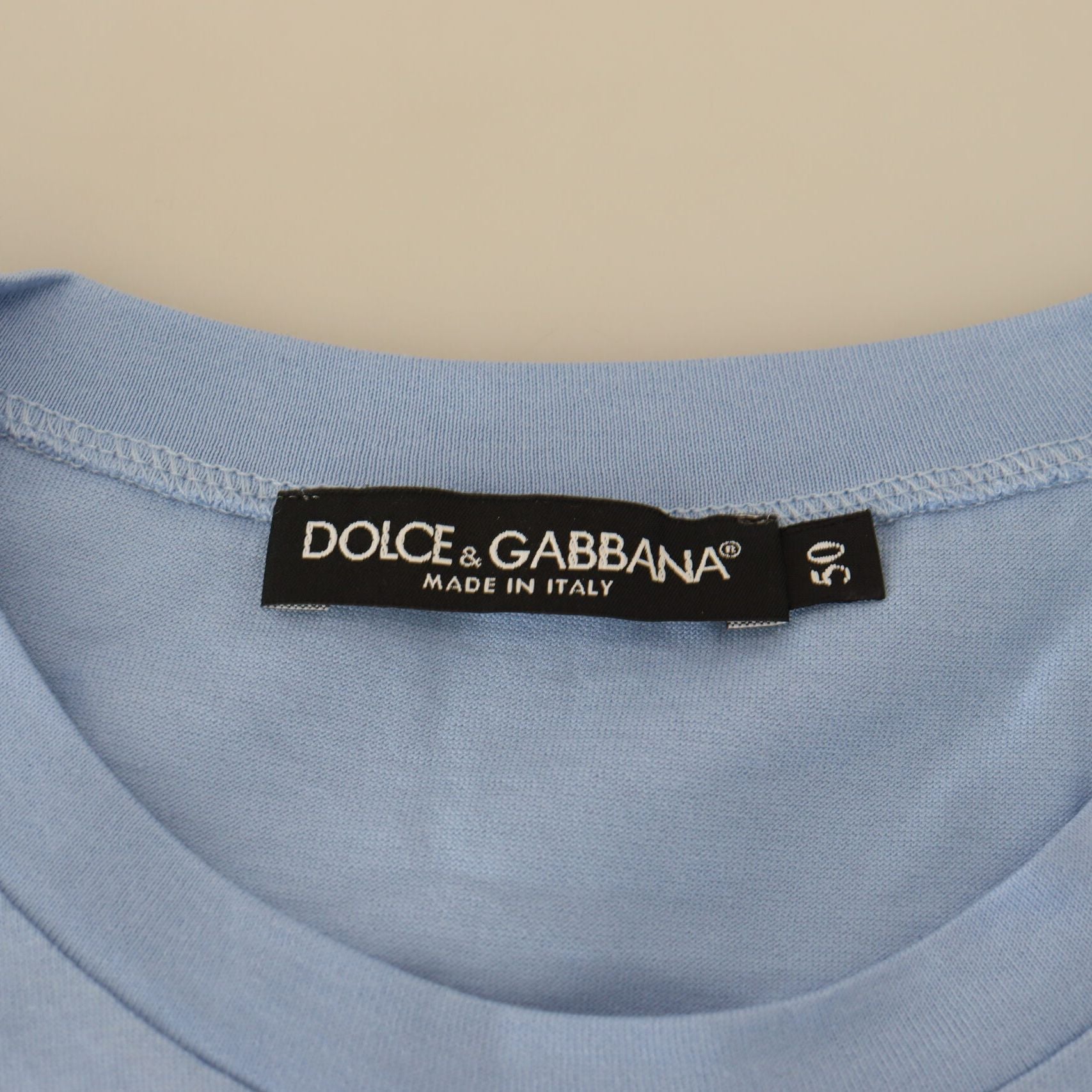 Dolce & Gabbana Light Blue Happy New Year 2017 Cotton T-shirt