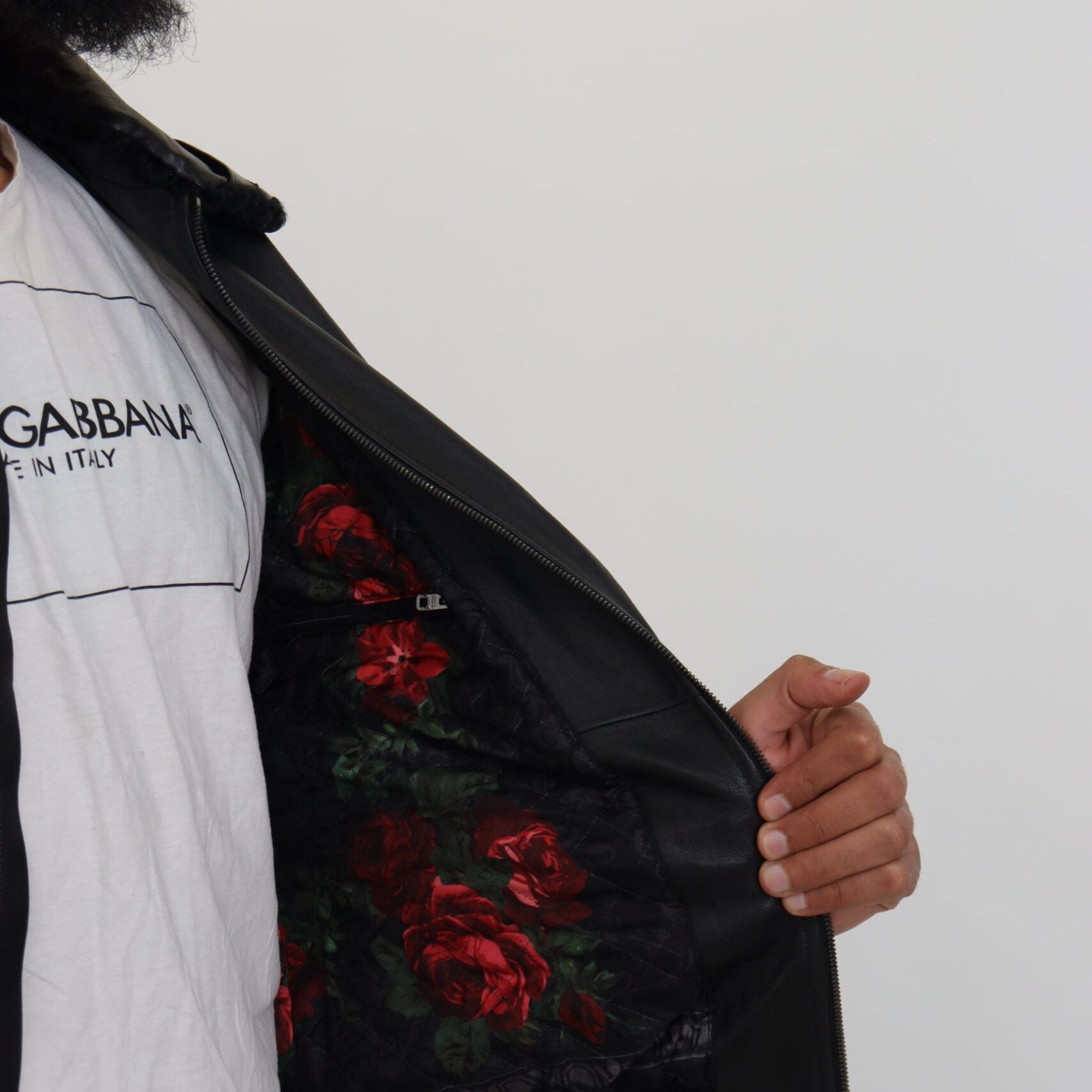 Dolce & Gabbana Black Lamb Leather Collared Men Coat Jacket