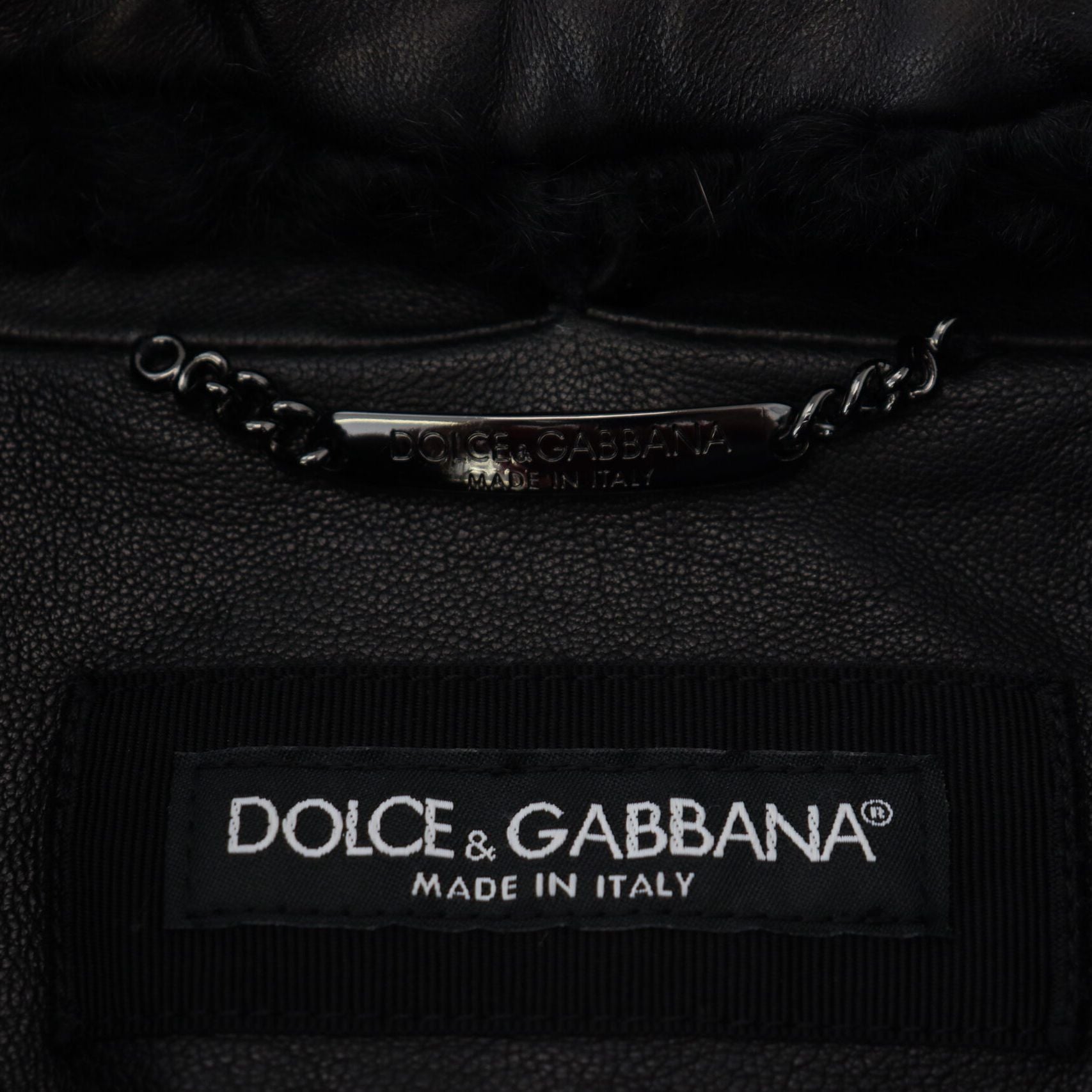 Dolce & Gabbana Black Lamb Leather Collared Men Coat Jacket