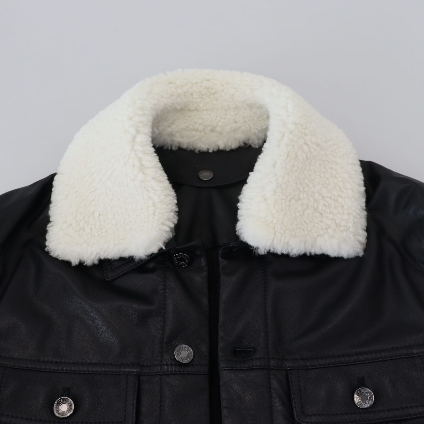 Dolce & Gabbana Black Lamb Leather Collared Men Coat Jacket