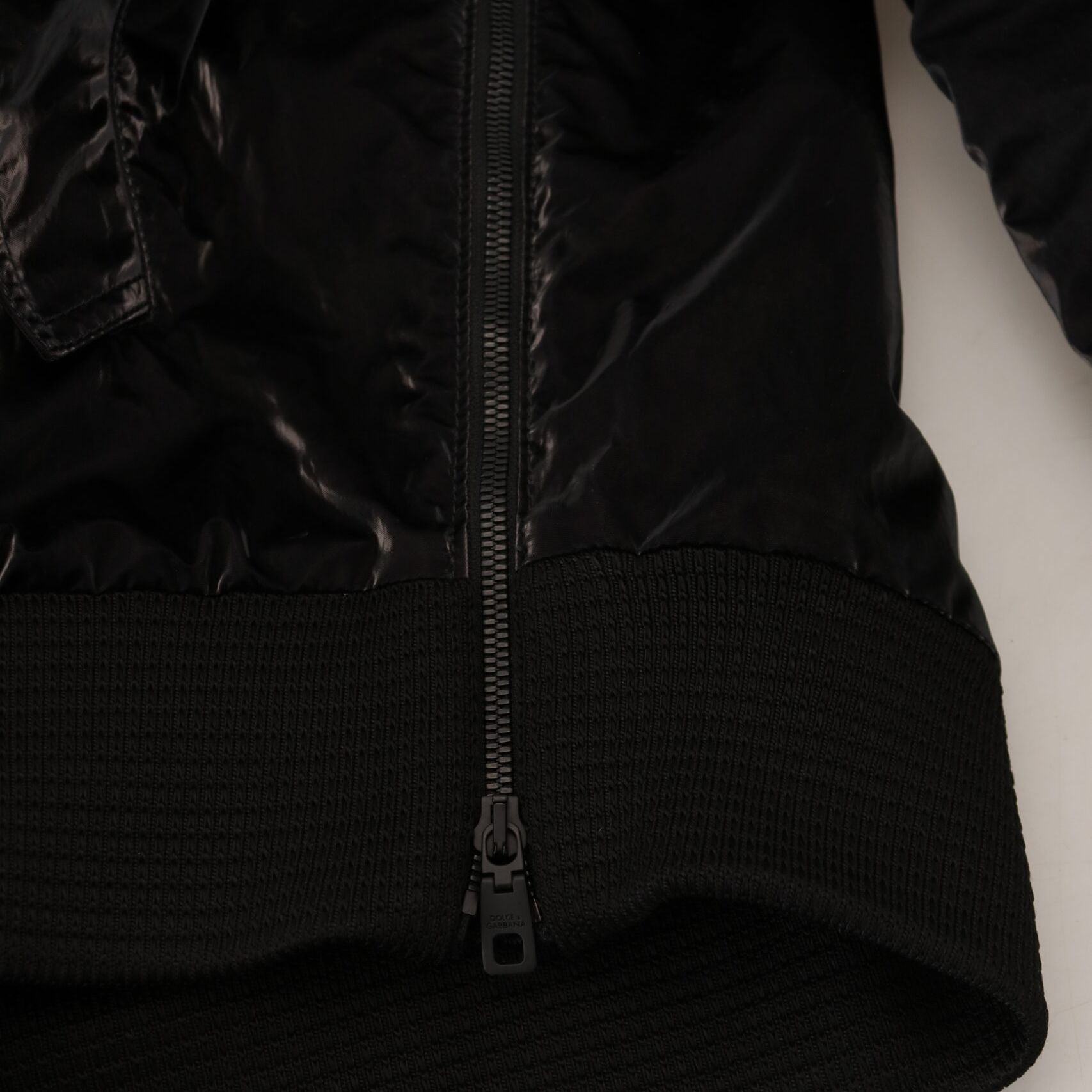 Dolce & Gabbana Black Nylon Hooded Full Zip Bomber Jacket