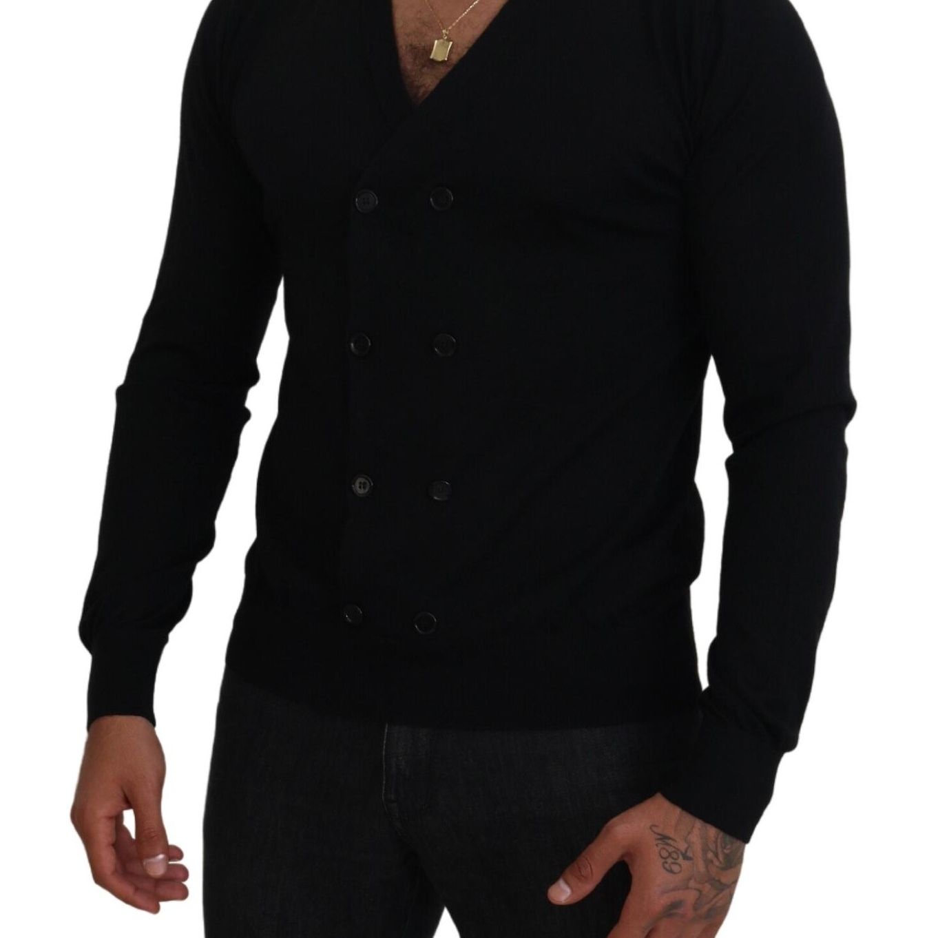 Dolce & Gabbana Black Cashmere Button Down Cardigan Sweater