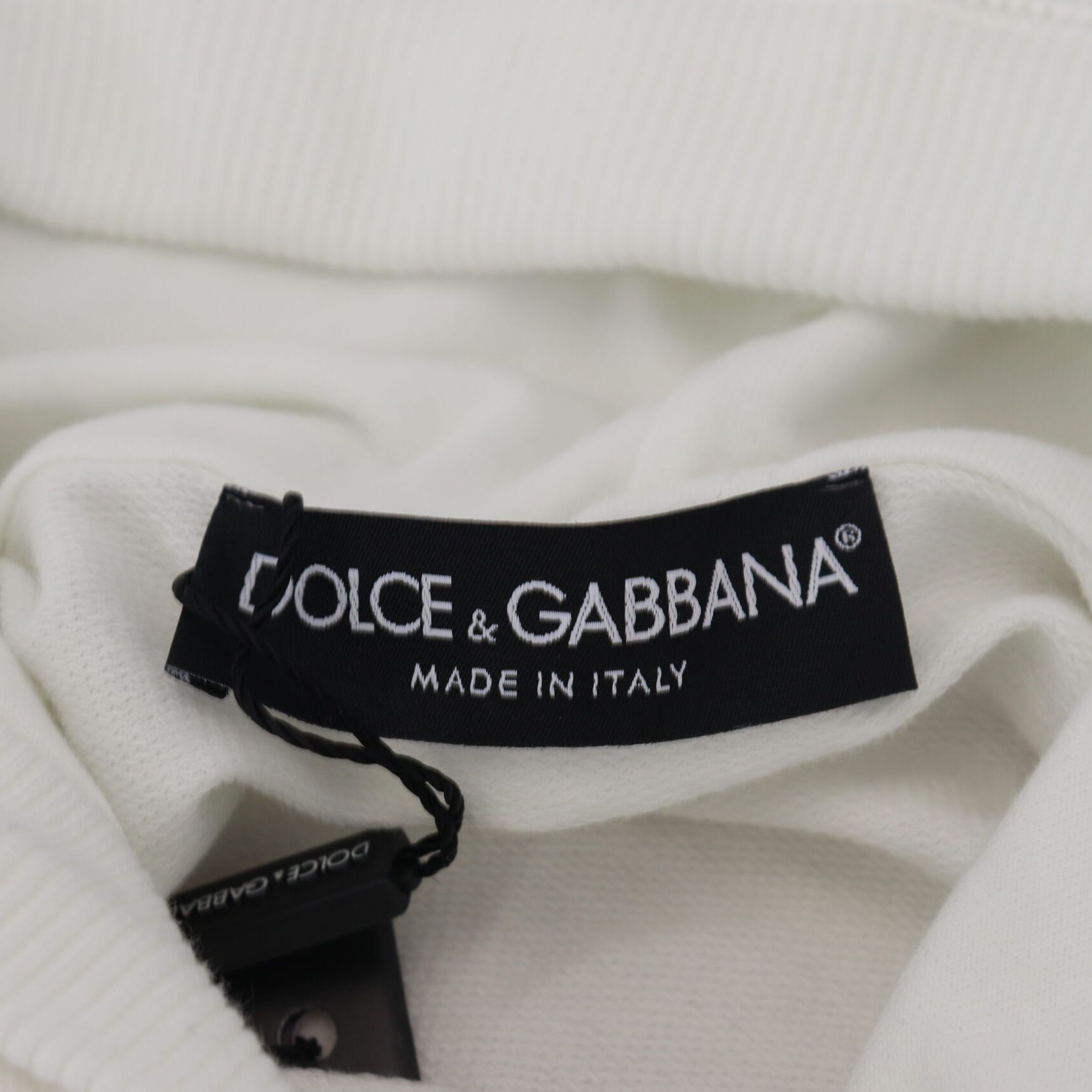 Dolce & Gabbana White Cotton Hooded Sweatshirt Logo Sweater