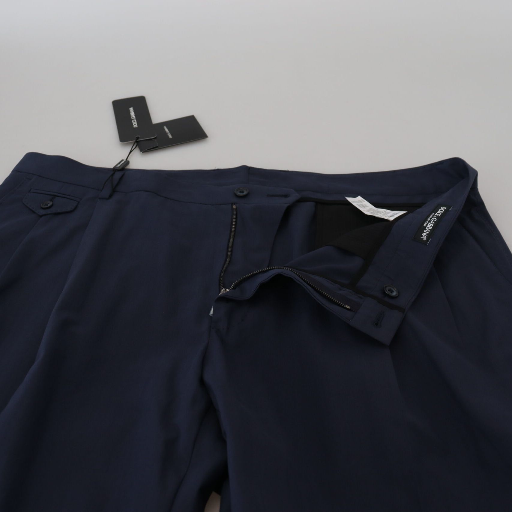 Dolce & Gabbana Dark Blue Cotton Chino Formal Pants