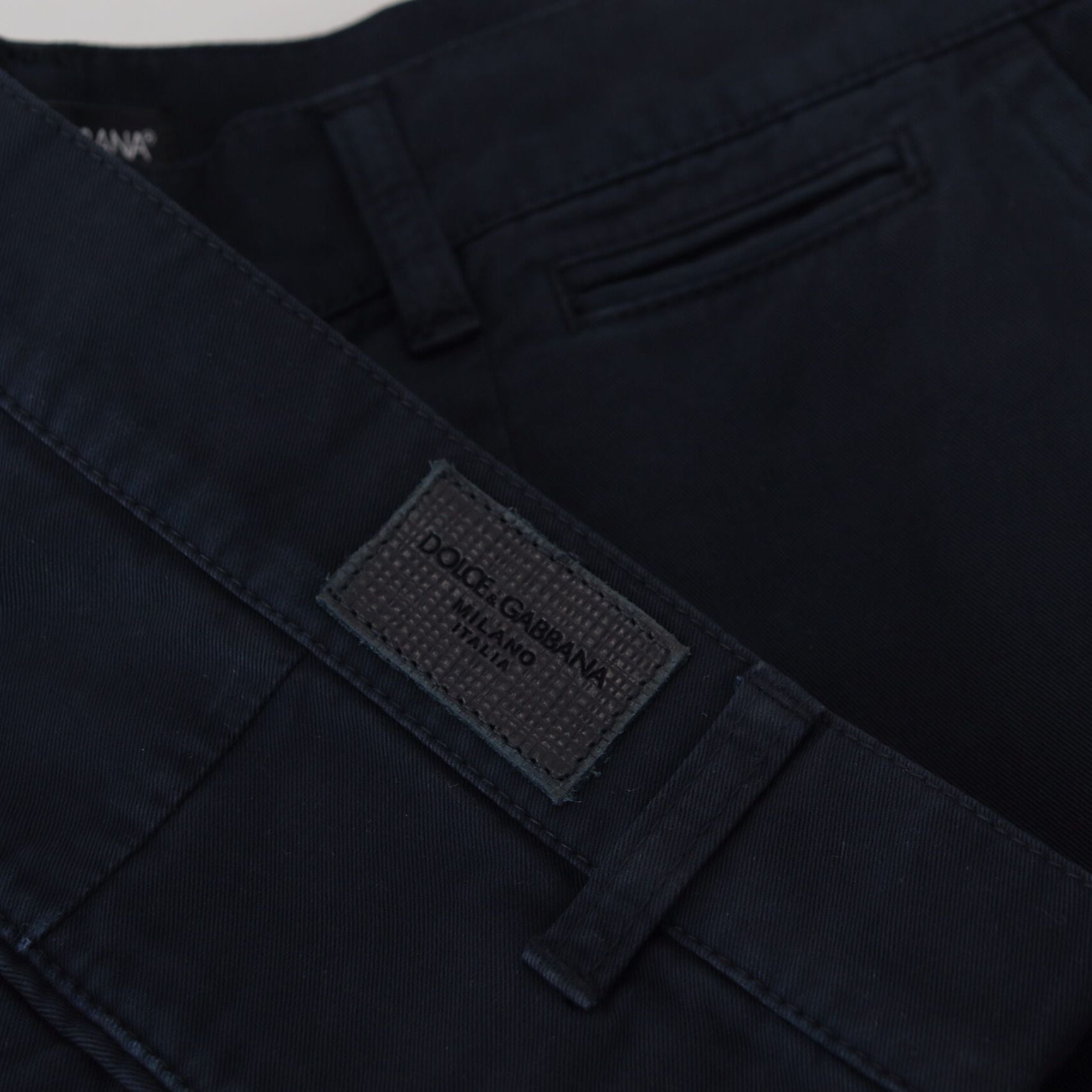 Dolce & Gabbana Blue Cotton Dress Formal Men Pants