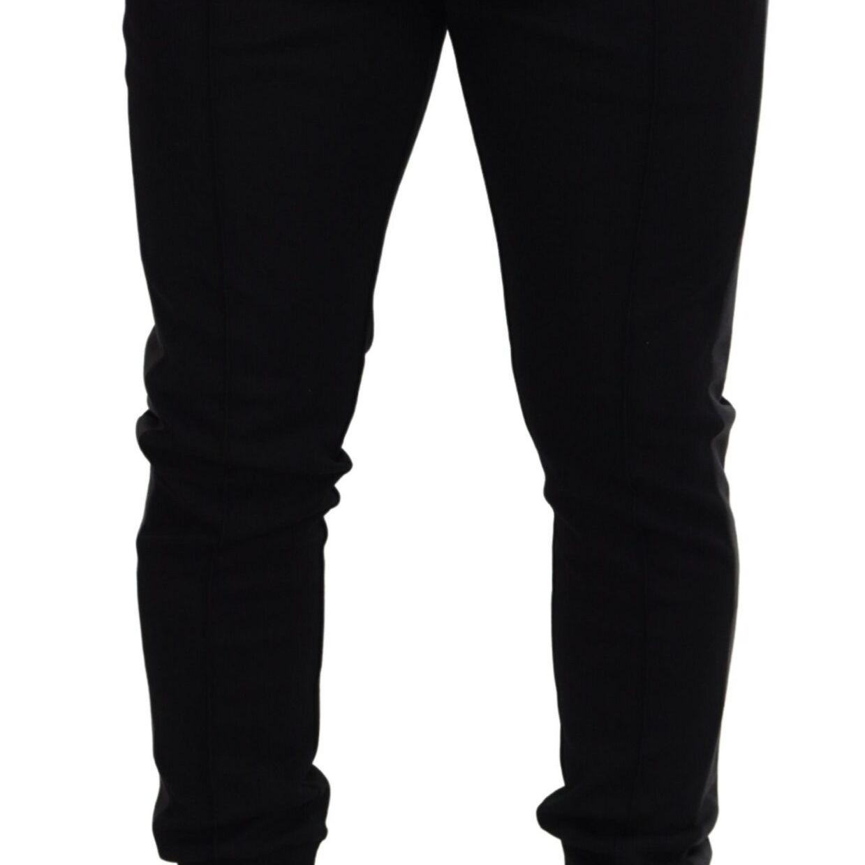 Dolce & Gabbana Black Wool Horseshoe Jogger Pants