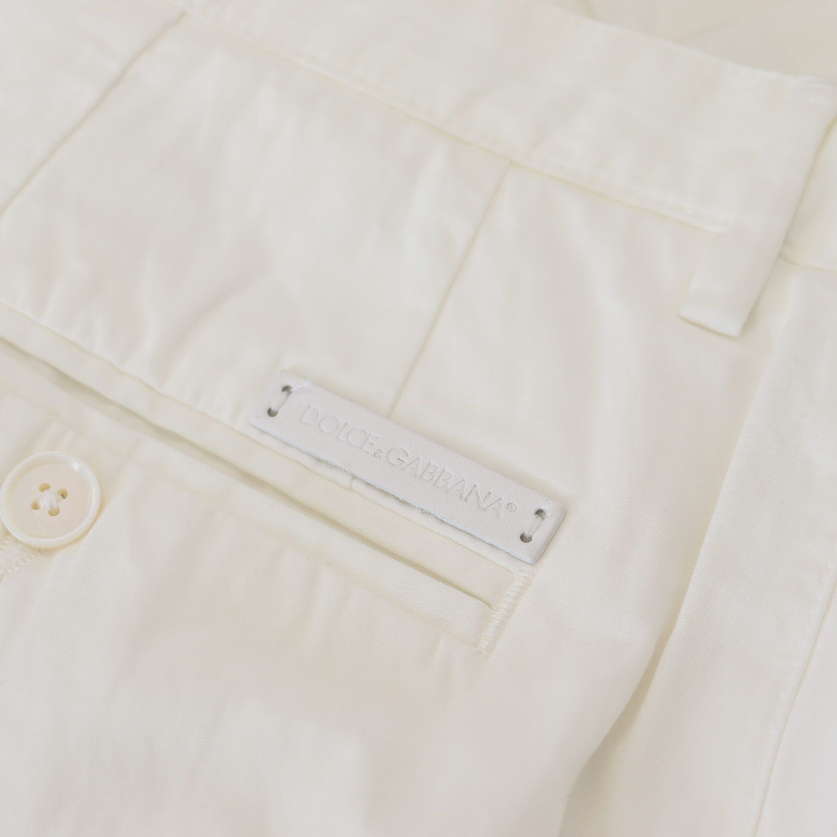 Dolce & Gabbana White Cotton Skinny Chino Pants