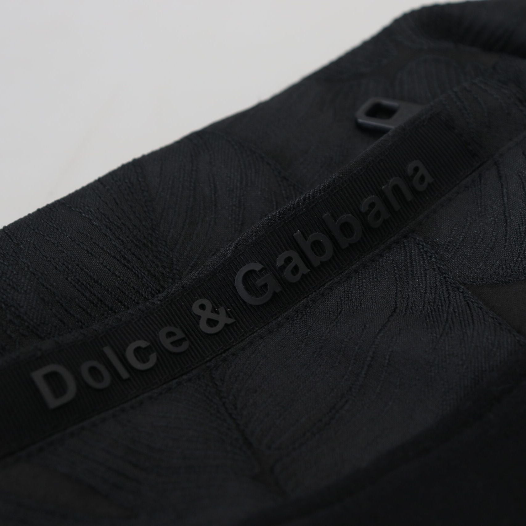 Dolce & Gabbana Black Polyester Skinny Jogger Men Pants