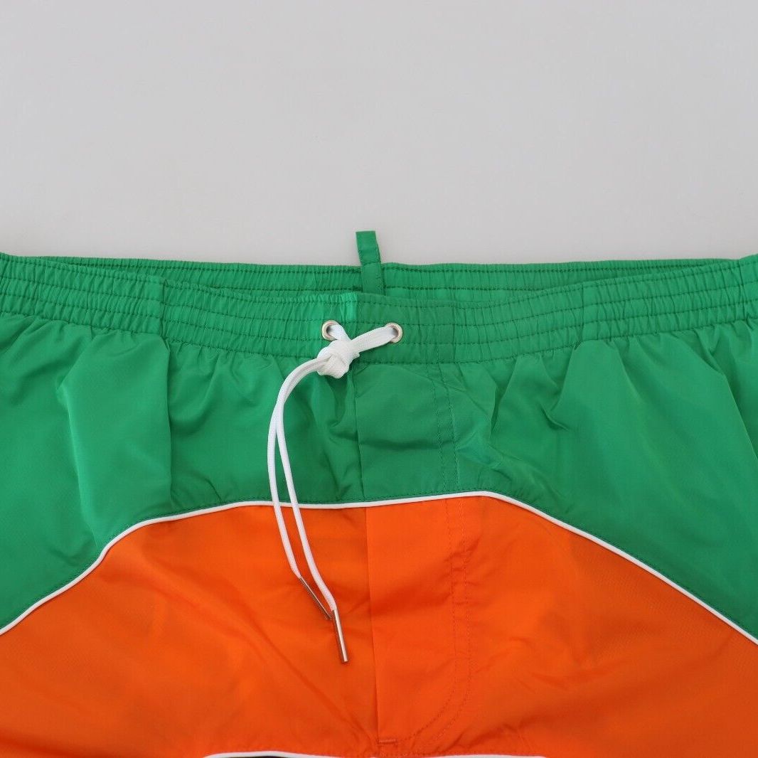 Dsquared² Multicolor Logo Print Men Beachwear Swimwear Short