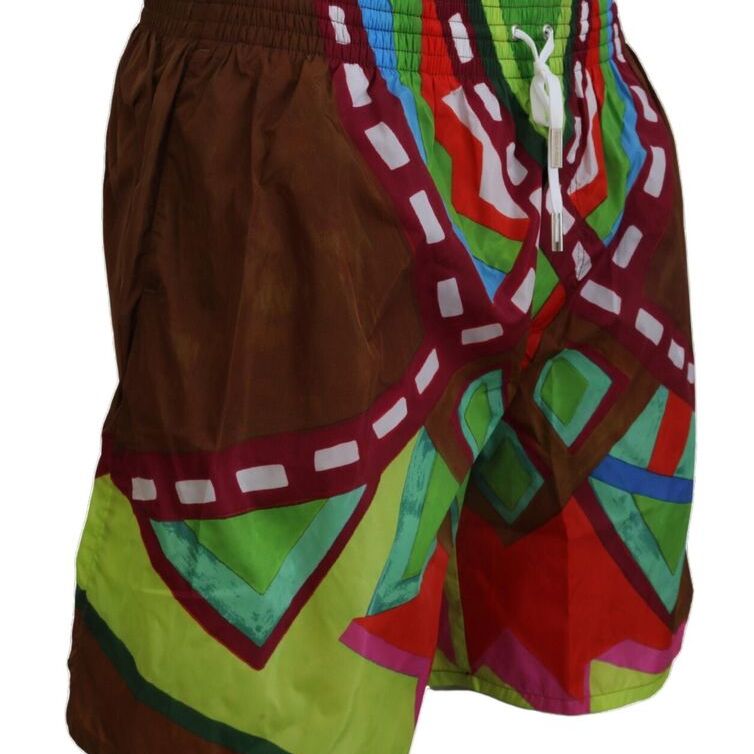 Dsquared² Multicolor Printed Men Beachwear Swimwear Short