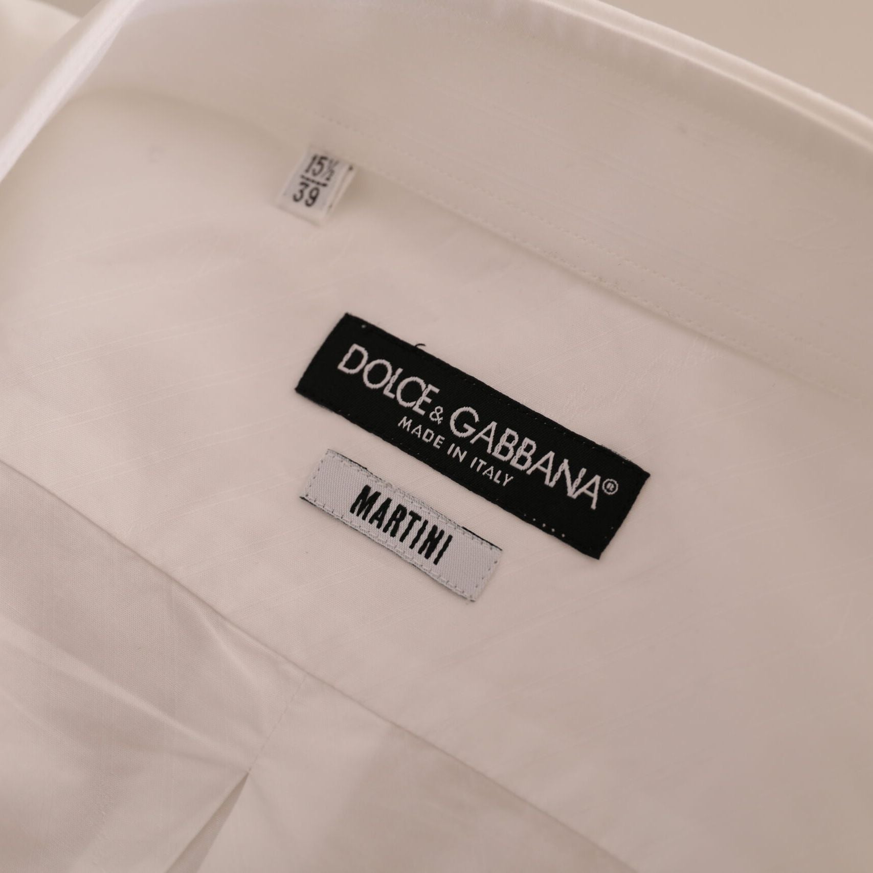 Dolce & Gabbana White MARTINI Cotton Dress Formal Shirt