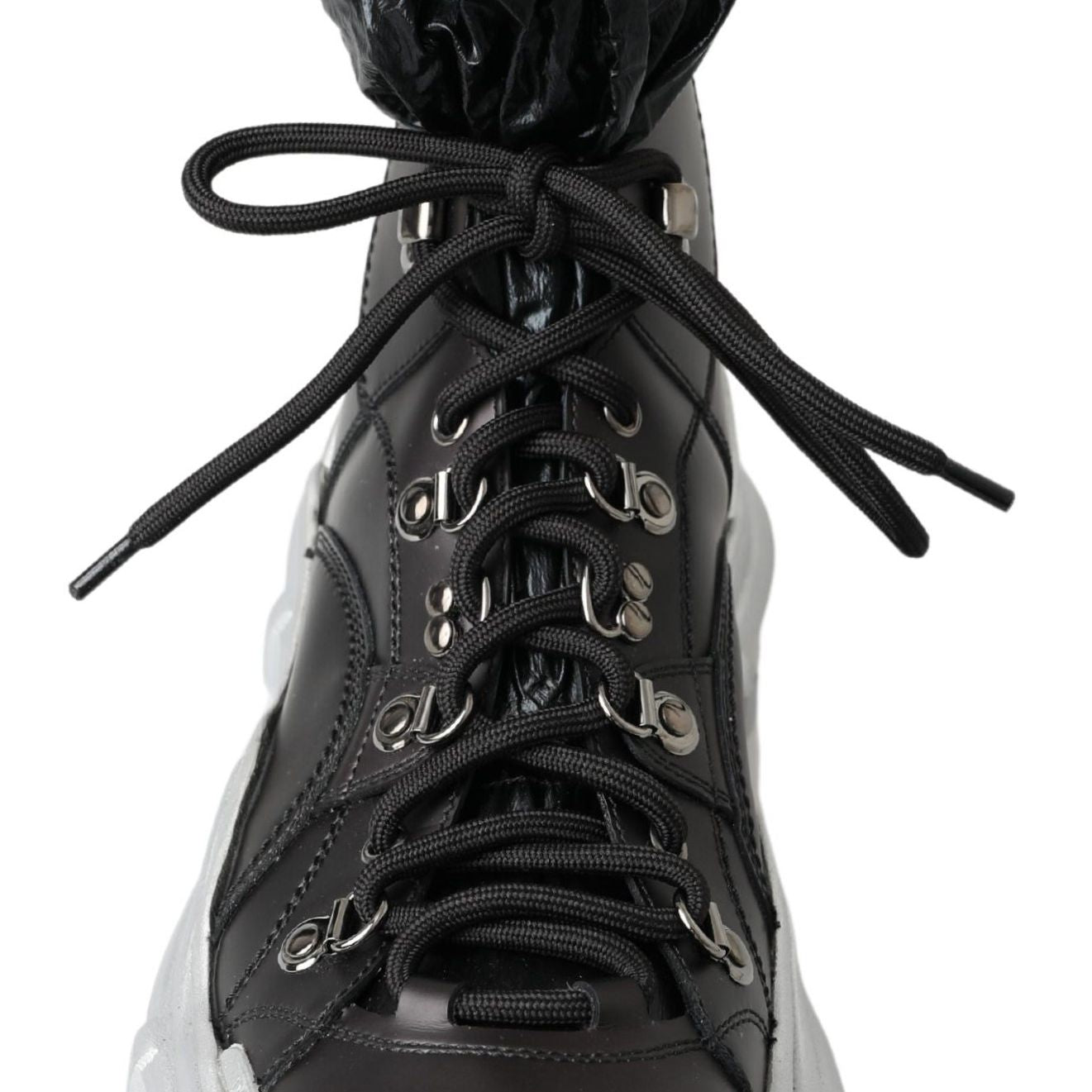 Dolce & Gabbana Black Nylon Galileo High Top Sneakers Shoes