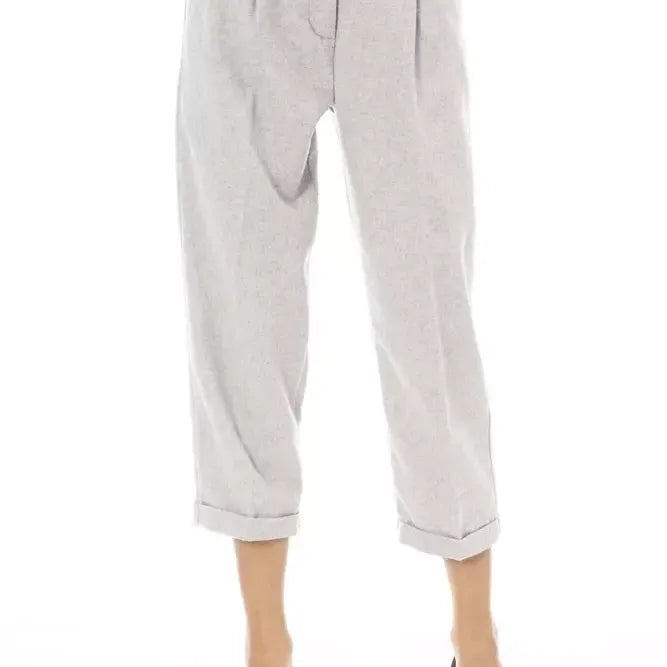 Alpha Studio Gray Wool Women Trouser