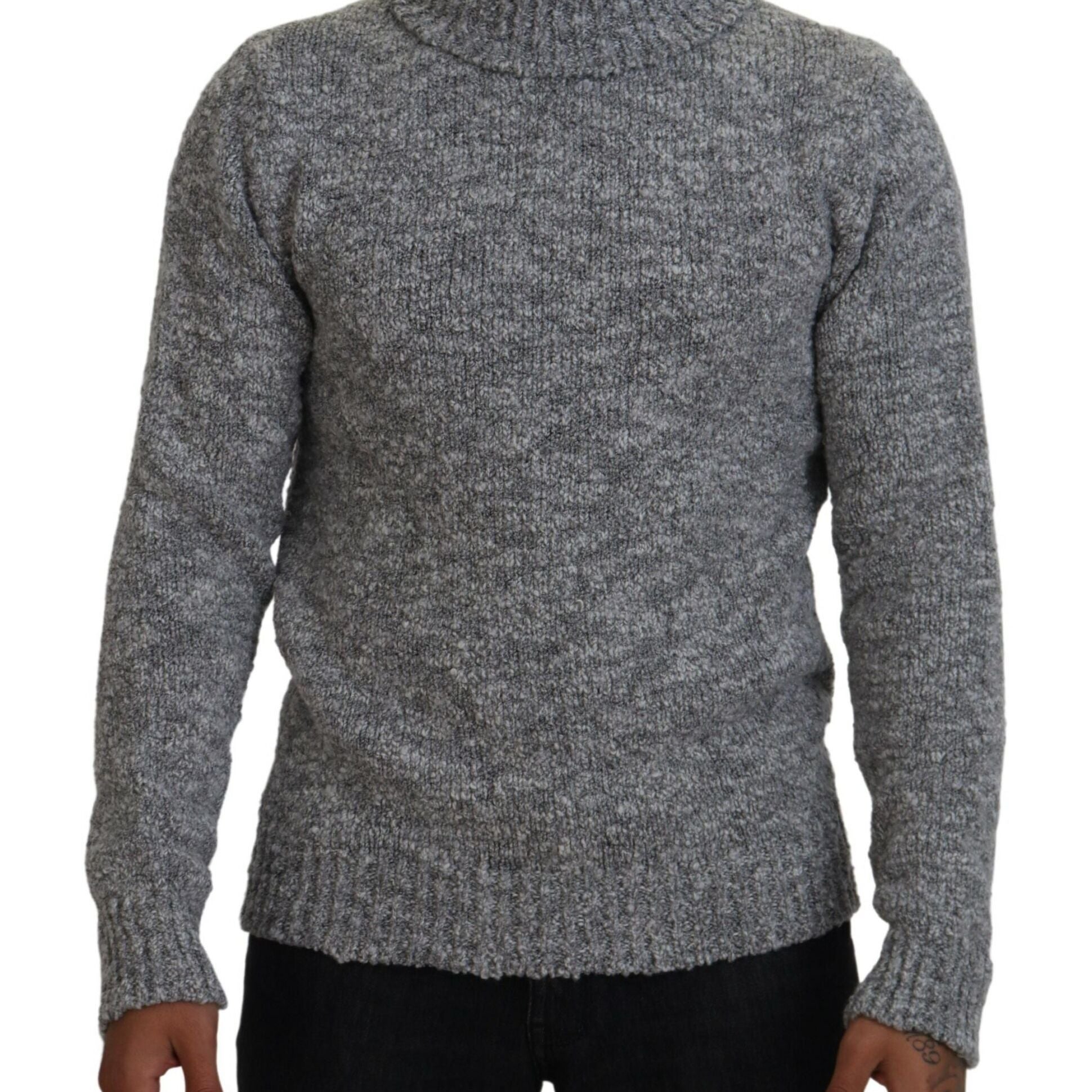 Dolce & Gabbana Gray Wool Knit Turtleneck Pullover Sweater