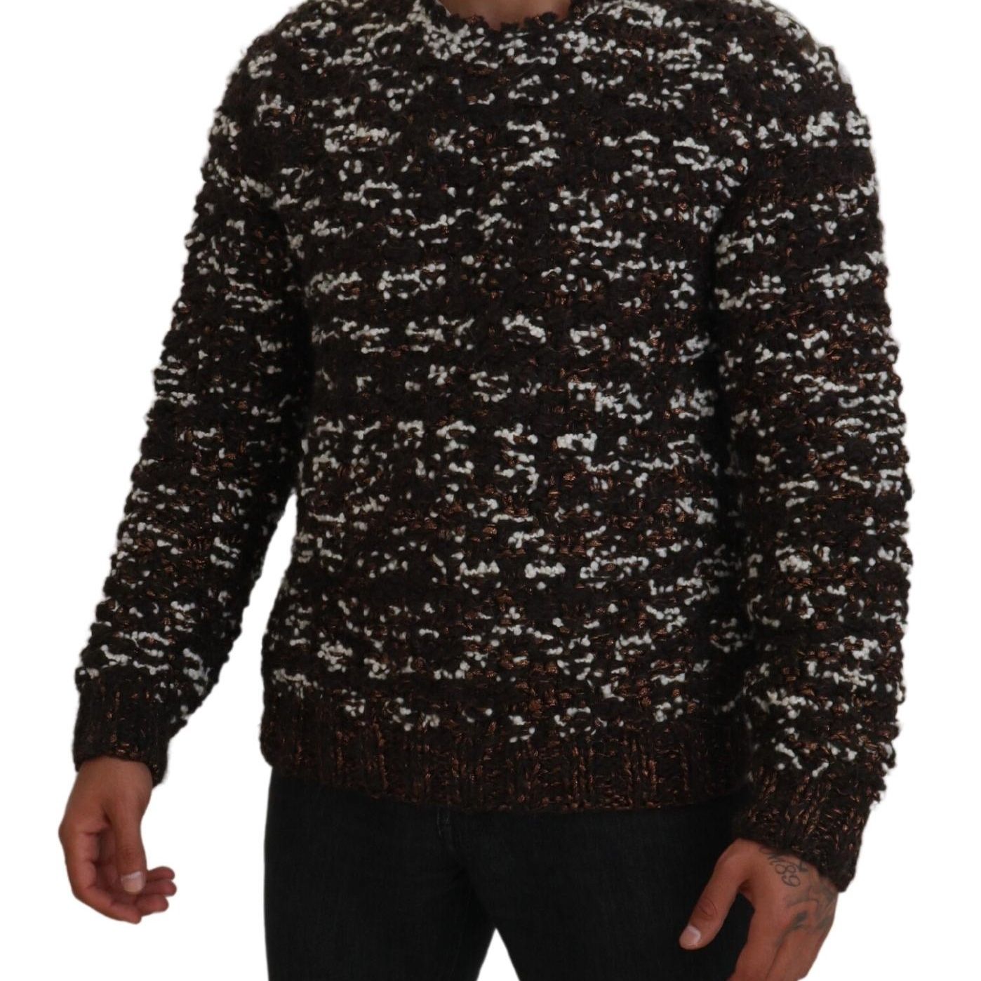 Dolce & Gabbana Brown Knitted Wool Fatto A Mano Sweater