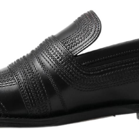 Dolce & Gabbana Black Leather Slipper Loafers Stitched Shoes