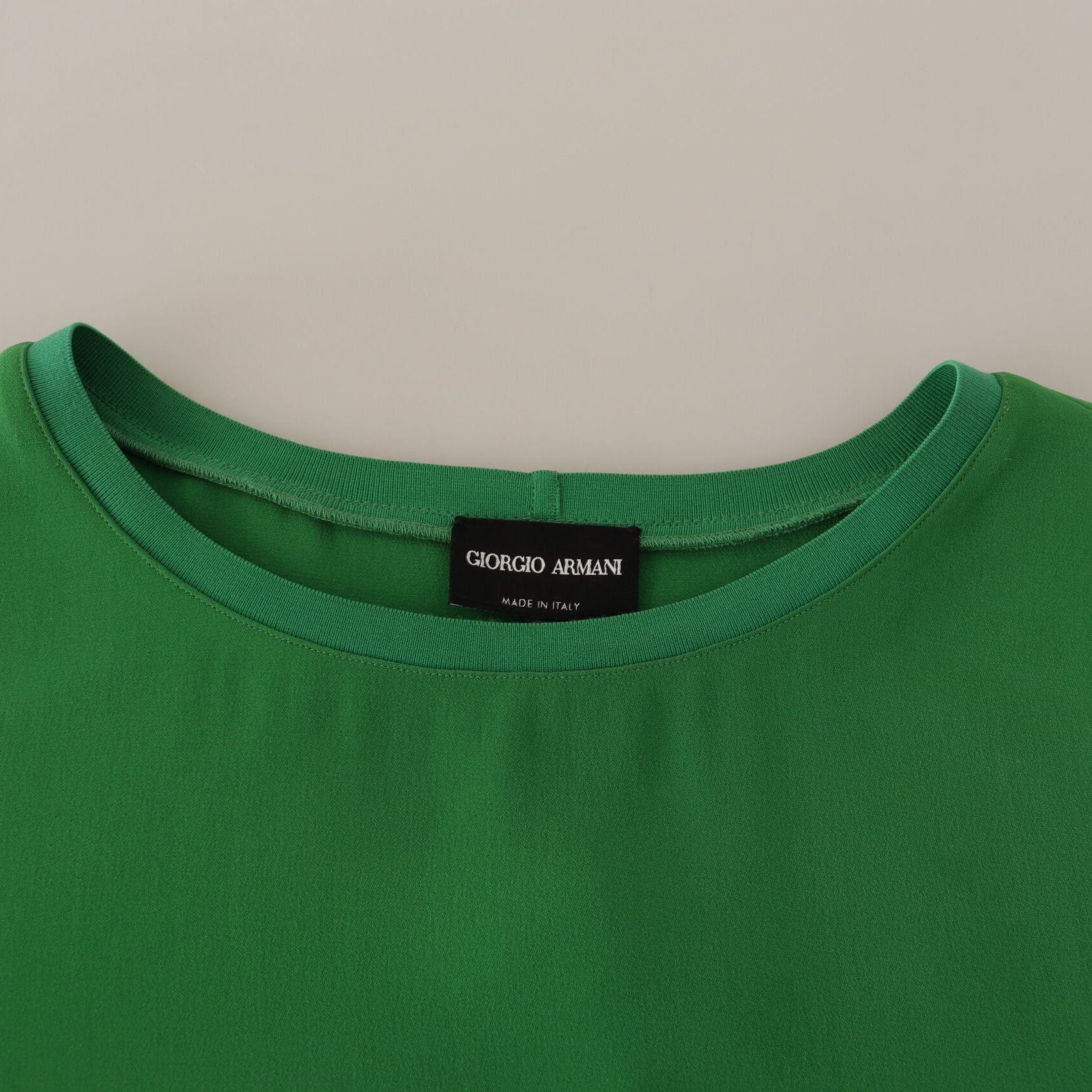 Armani Green Silk Long Sleeves Round Neck Sweater