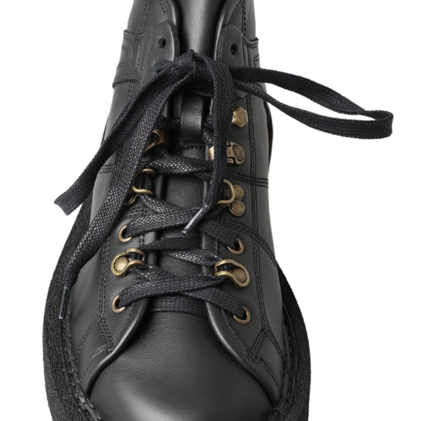 Dolce & Gabbana Black Leather Slip on Stretch Boots
