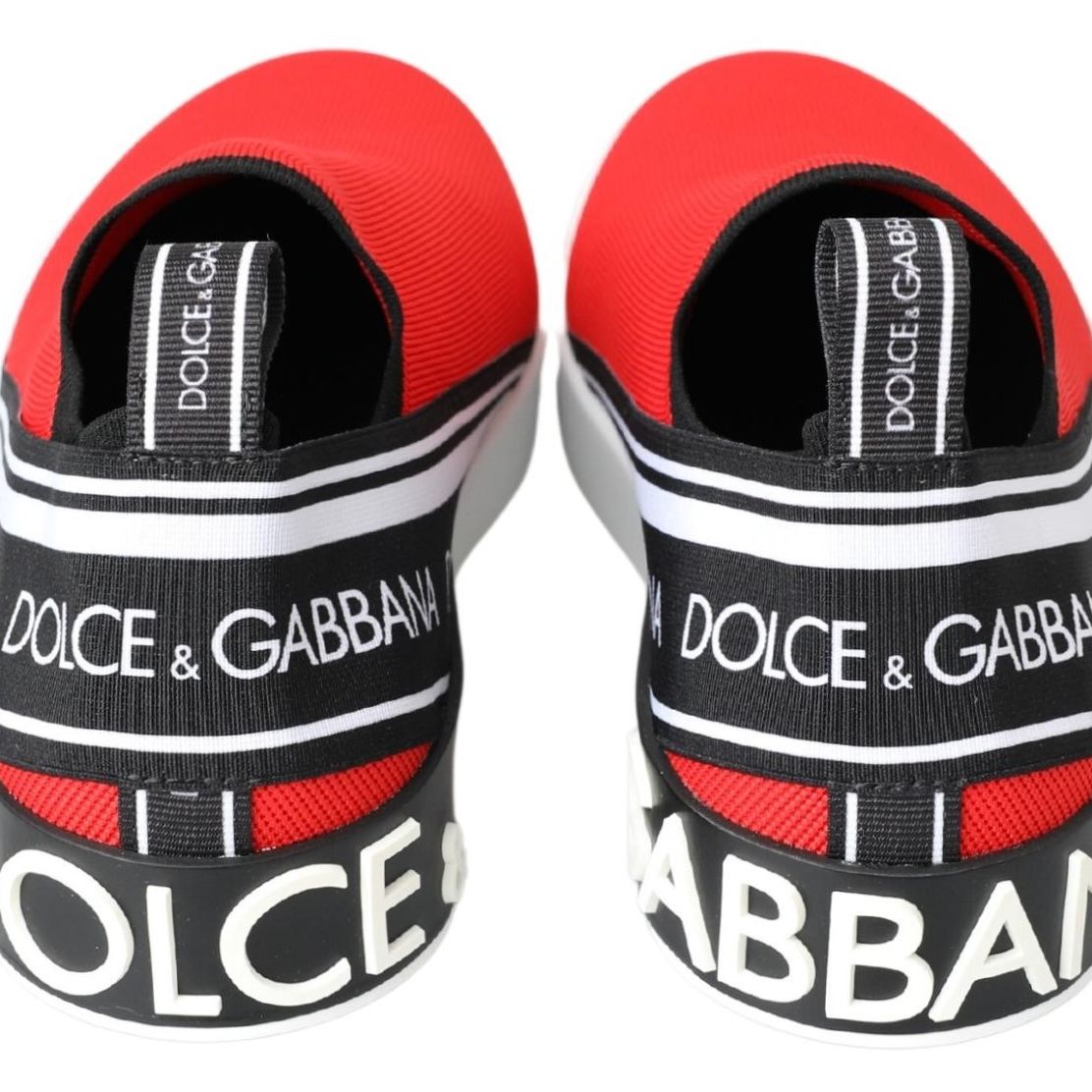 Dolce & Gabbana Red White Flat Sneakers Loafers Shoes