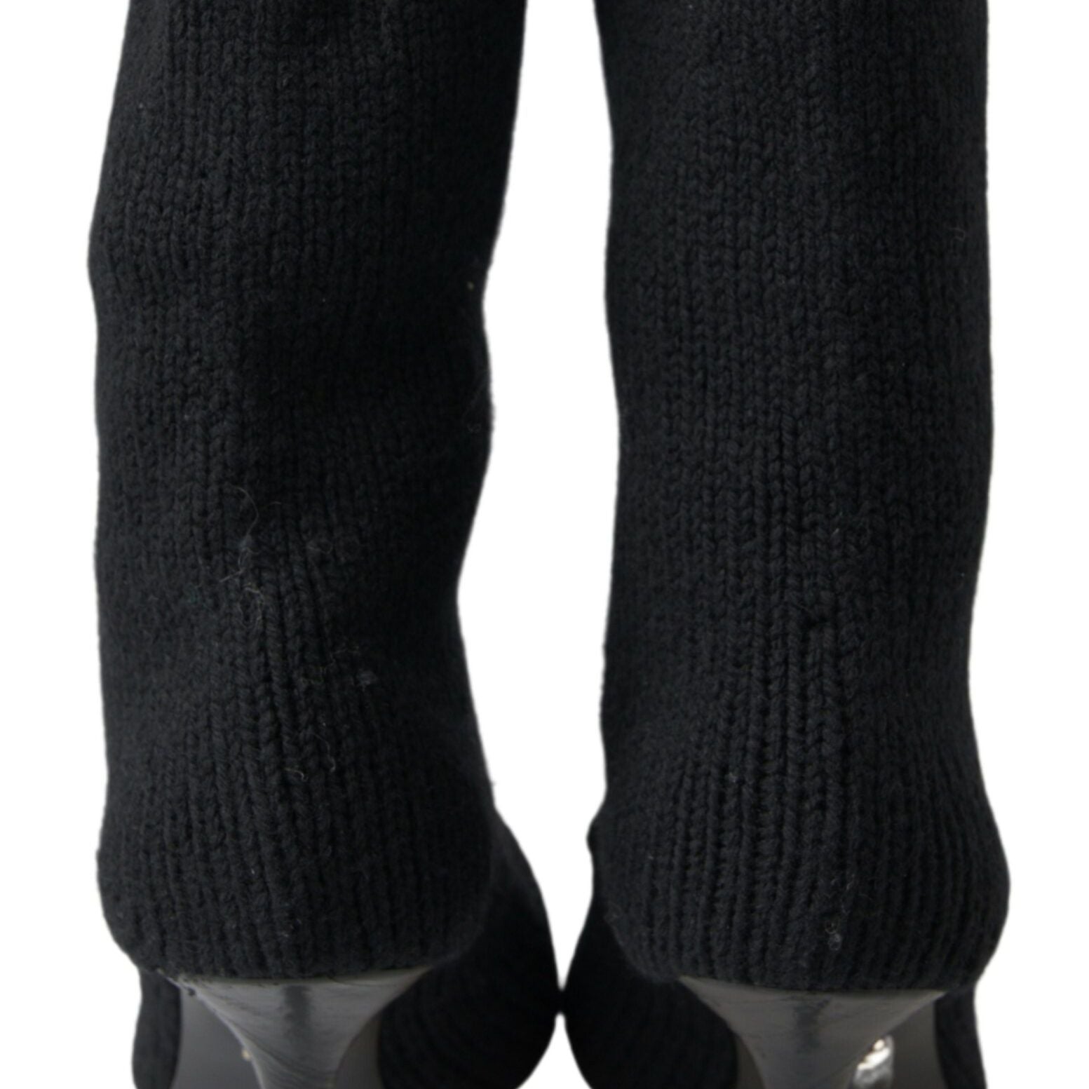 Dolce & Gabbana Black Stiletto Heel Mid Calf Women Boot Shoes