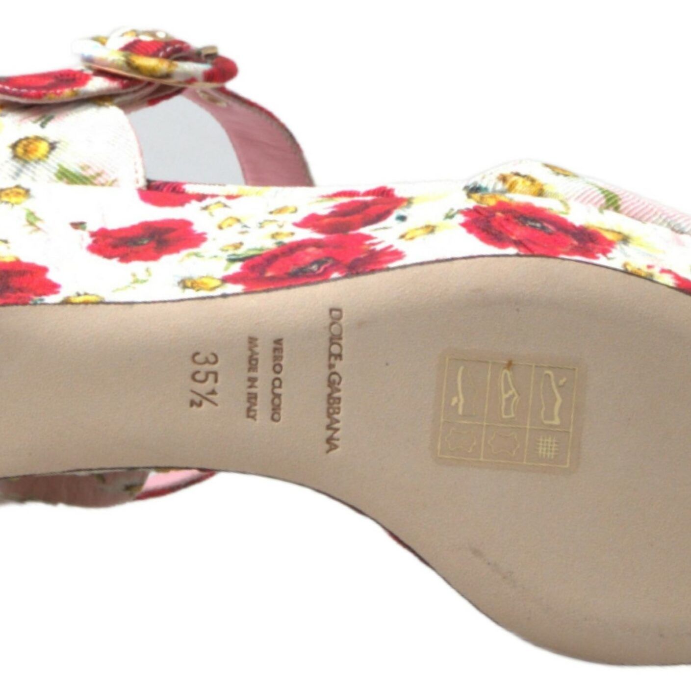 Dolce & Gabbana Multicolor floral print Wedges Floral Ankle Strap Sandals