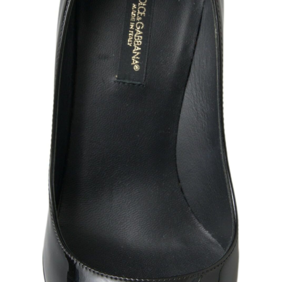 Dolce & Gabbana Black Patent Leather High Heels Pumps Shoes