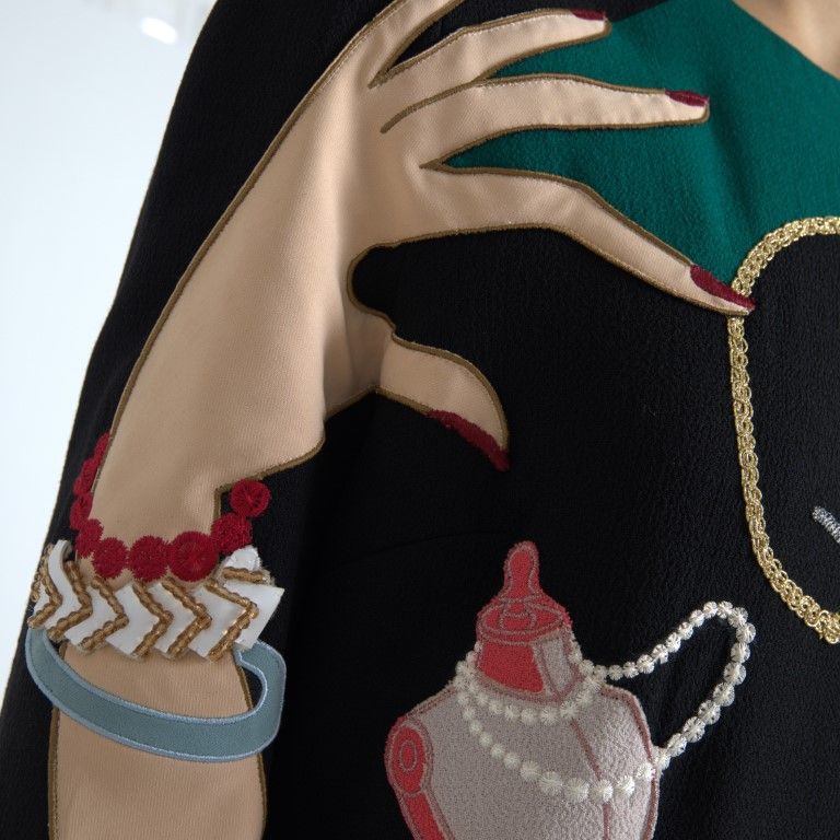 Dolce & Gabbana Multicolor Long Sleeves A-line Maxi Dress