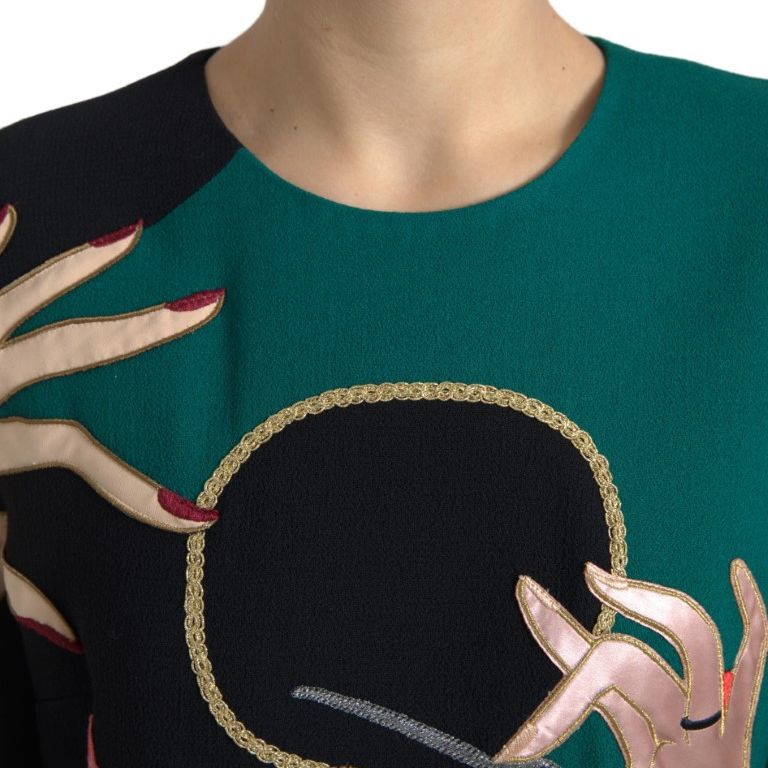 Dolce & Gabbana Multicolor Long Sleeves A-line Maxi Dress