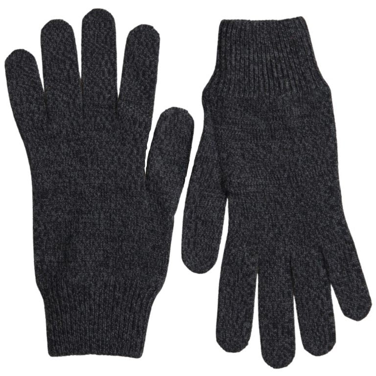 Dolce & Gabbana Gray Virgin Wool Knit Hands Mitten Men Gloves