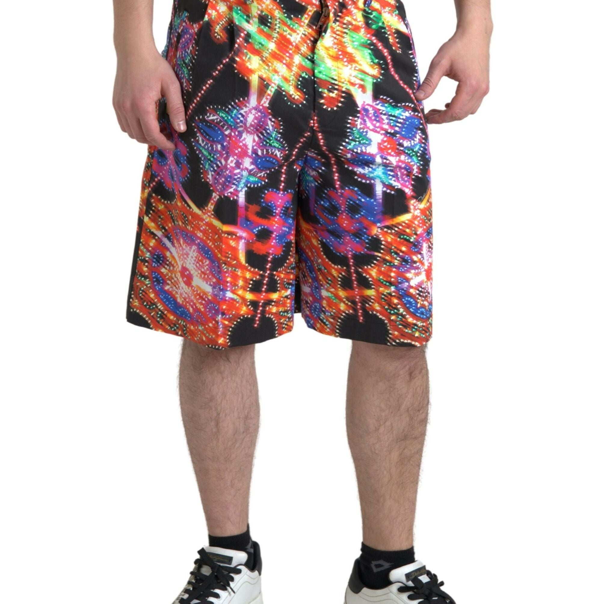 Dolce & Gabbana Multicolor Printed Cotton Men Bermuda Shorts