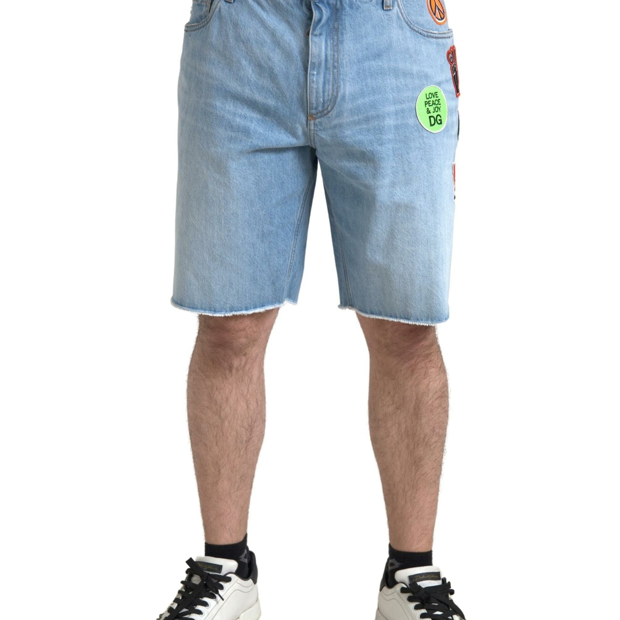 Dolce & Gabbana Light Blue Cotton Men Bermuda Denim Shorts
