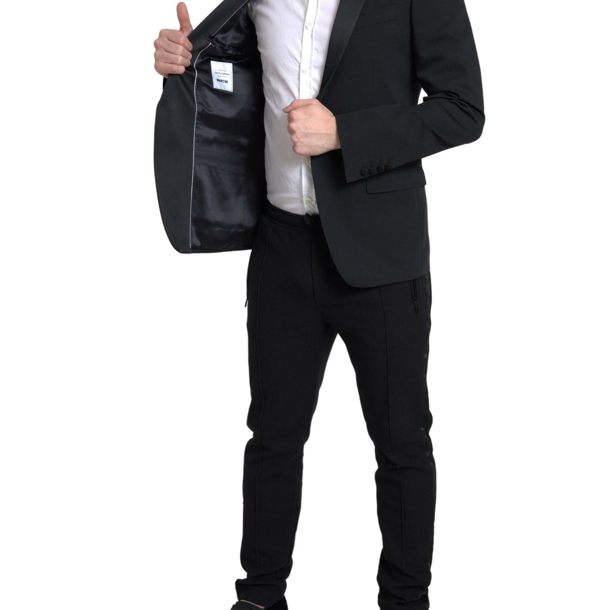 Dolce & Gabbana Black Wool Single Breasted MARTINI Blazer