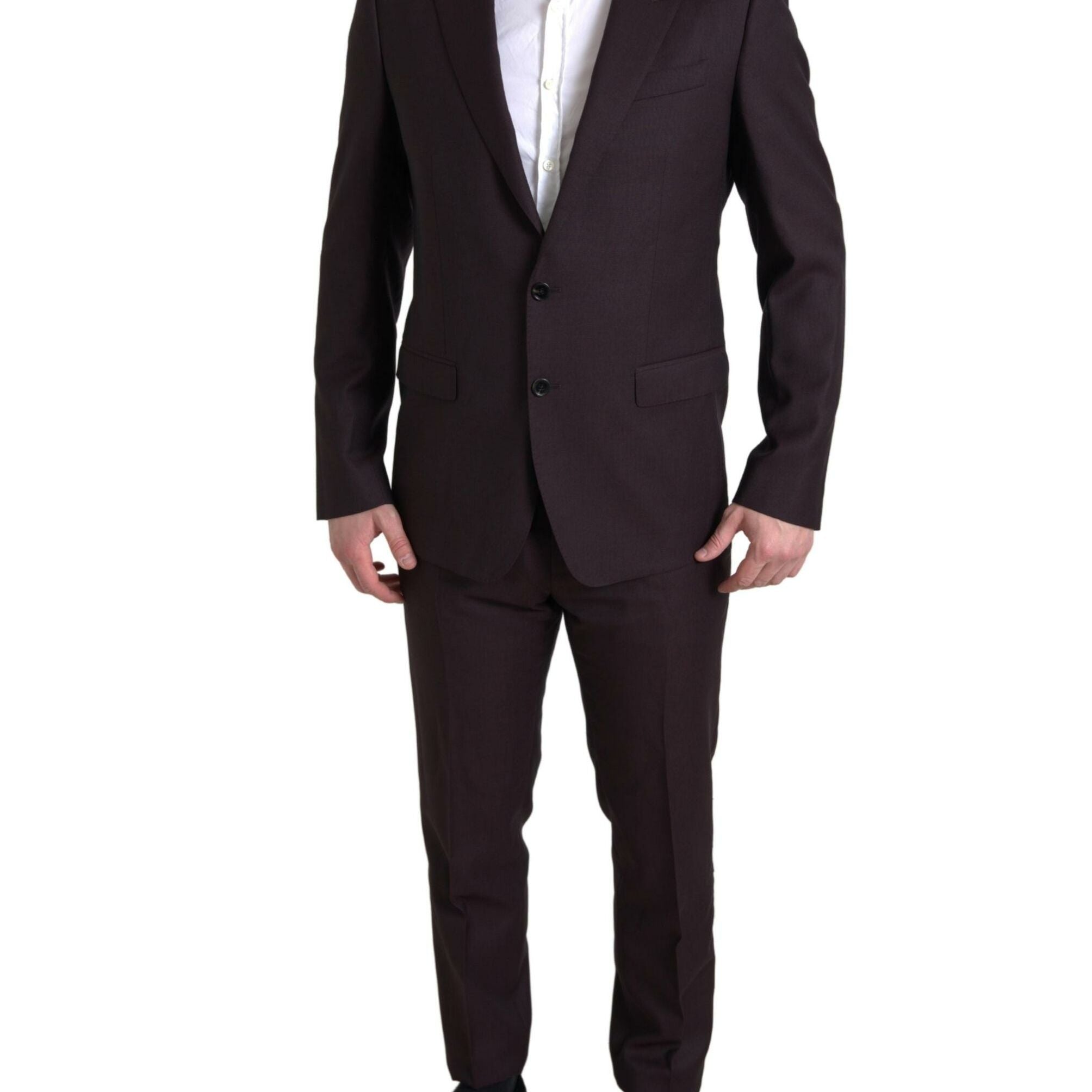 Dolce & Gabbana Maroon 2 Piece Single Breasted MARTINI Suit