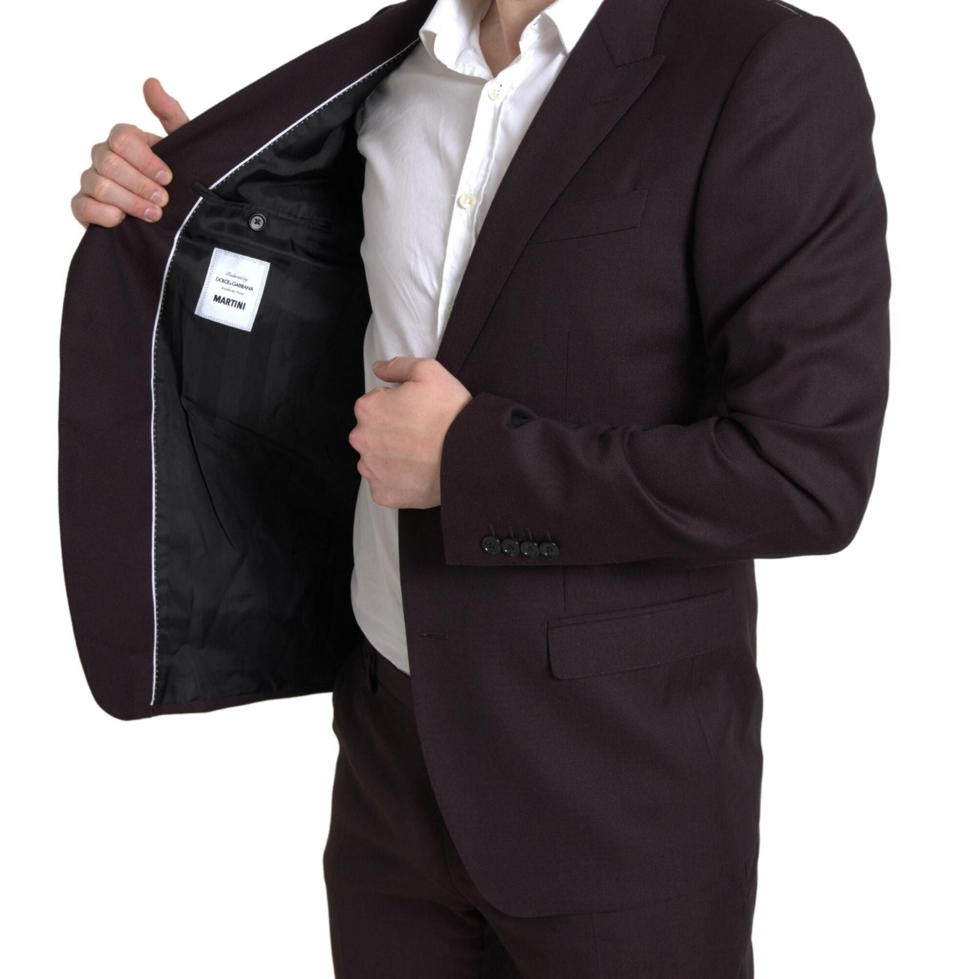 Dolce & Gabbana Maroon 2 Piece Single Breasted MARTINI Suit