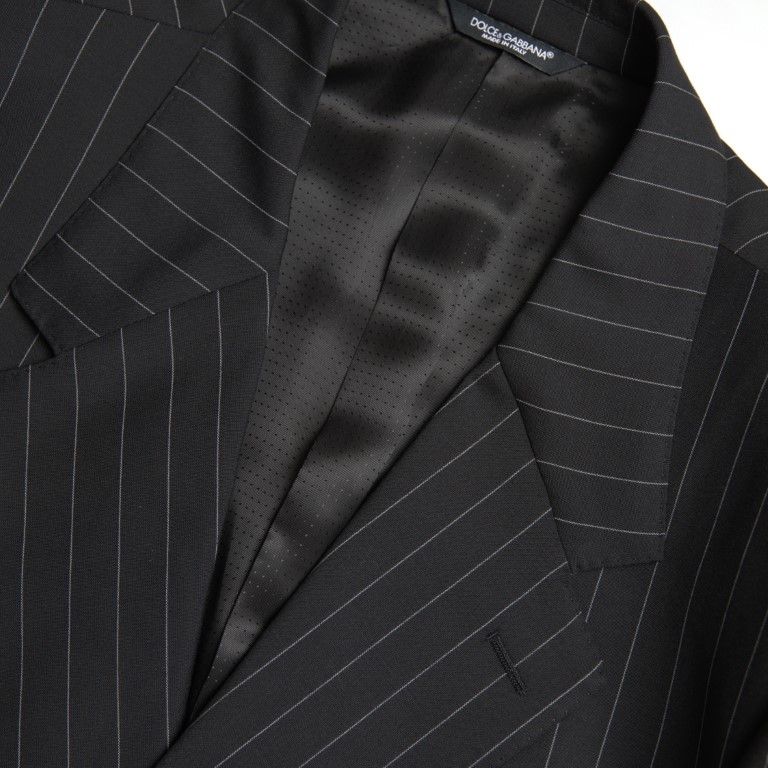 Dolce & Gabbana Black Stripe Single Breasted SICILIA Blazer