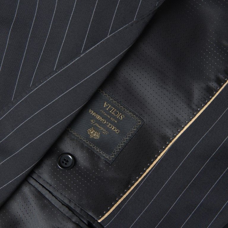 Dolce & Gabbana Black Stripe Single Breasted SICILIA Blazer