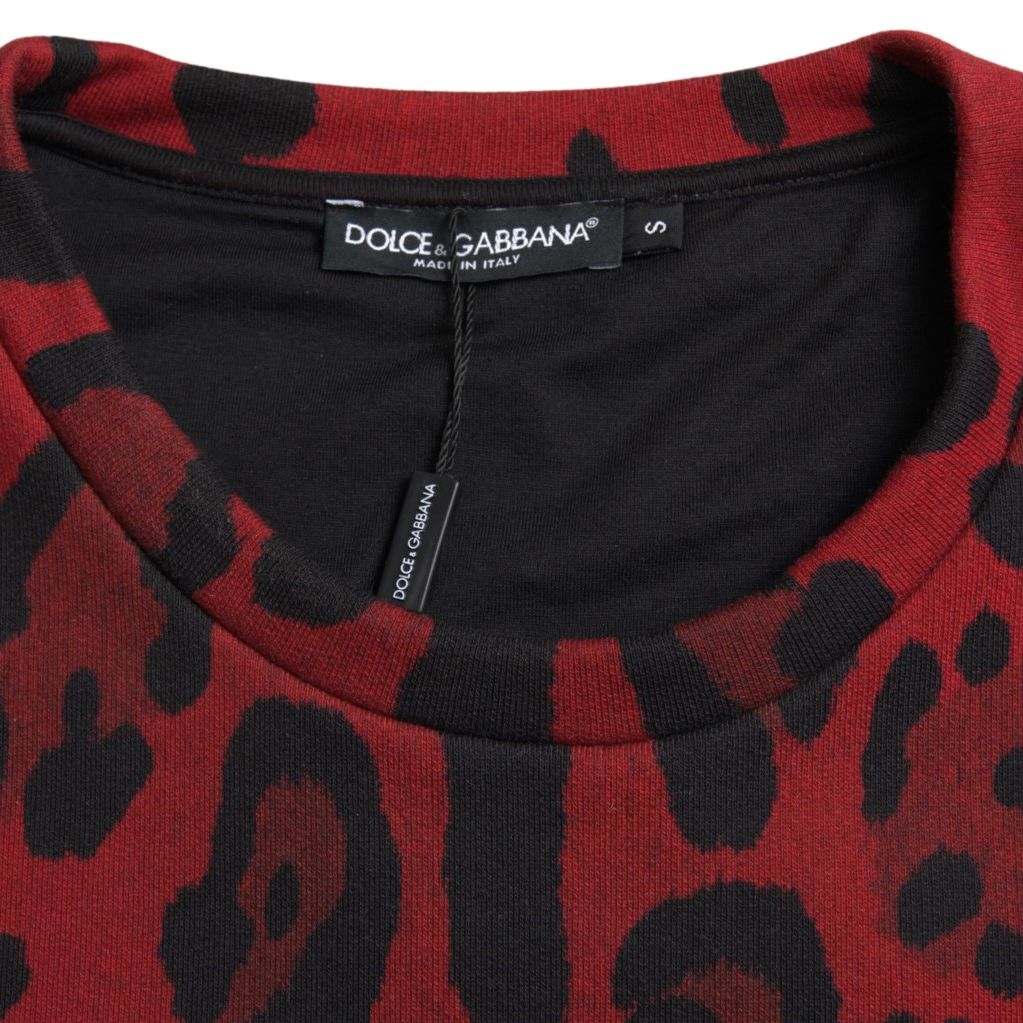Dolce & Gabbana Red Leopard Cotton Sleeveless Tank T-shirt