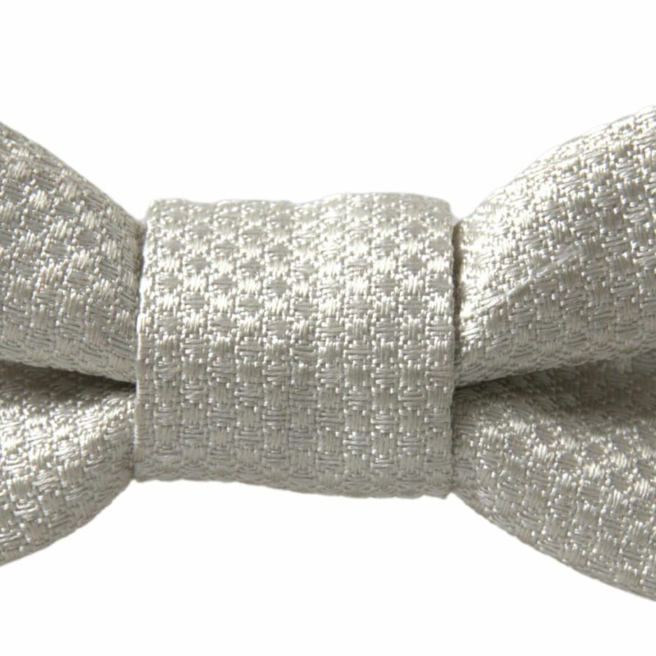 Dolce & Gabbana Ivory Silk Adjustable Neck Papillon Men Bow Tie