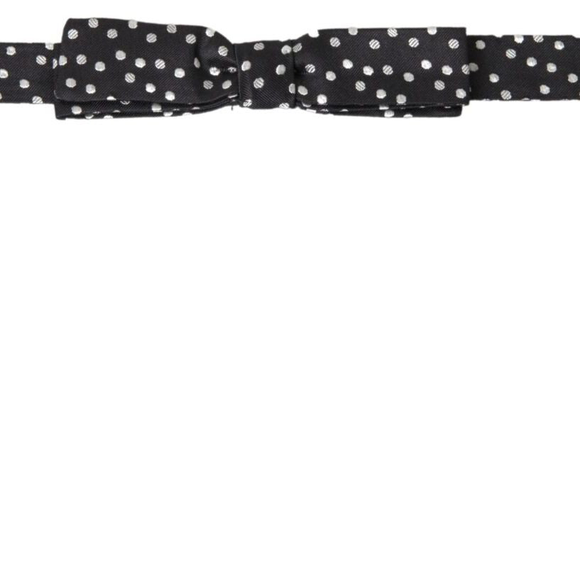 Dolce & Gabbana Black Polka Dot Silk Adjustable Men Neck Papillon Bow Tie