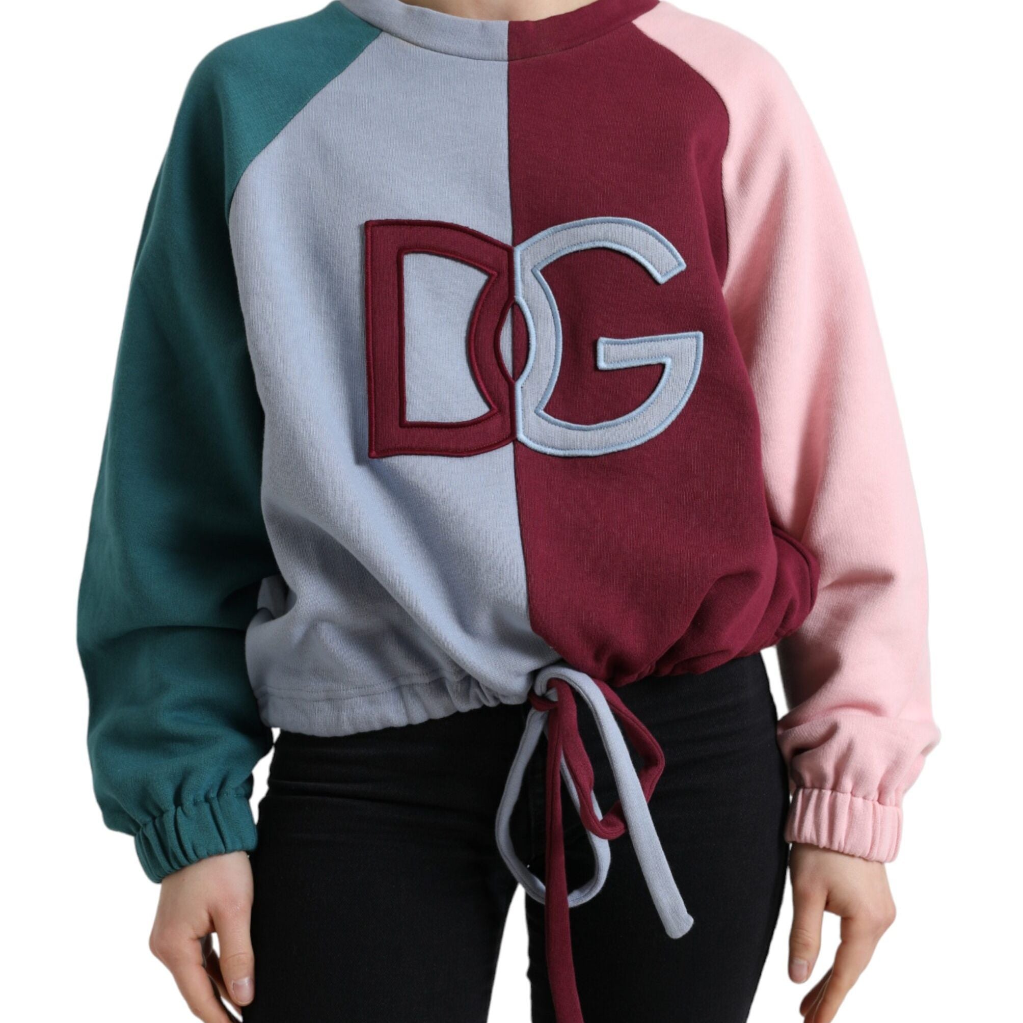 Dolce & Gabbana Multicolor Cotton Crew Neck Pullover Sweater