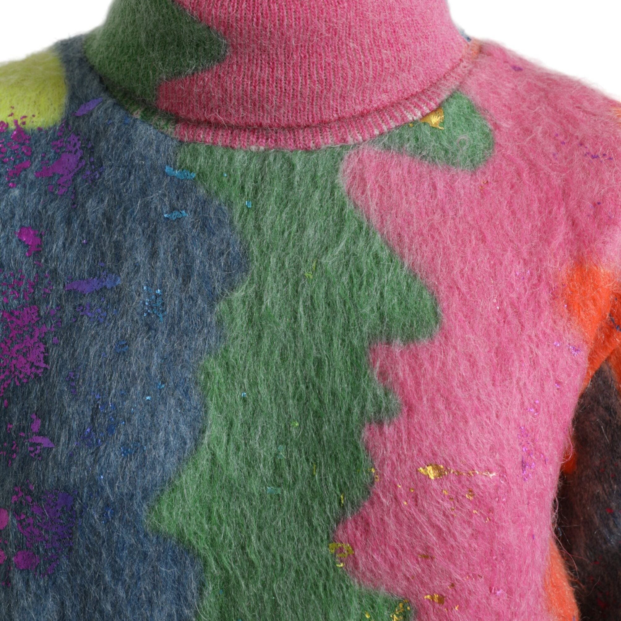 Dolce & Gabbana Multicolor Mohair Turtleneck Pullover Sweater