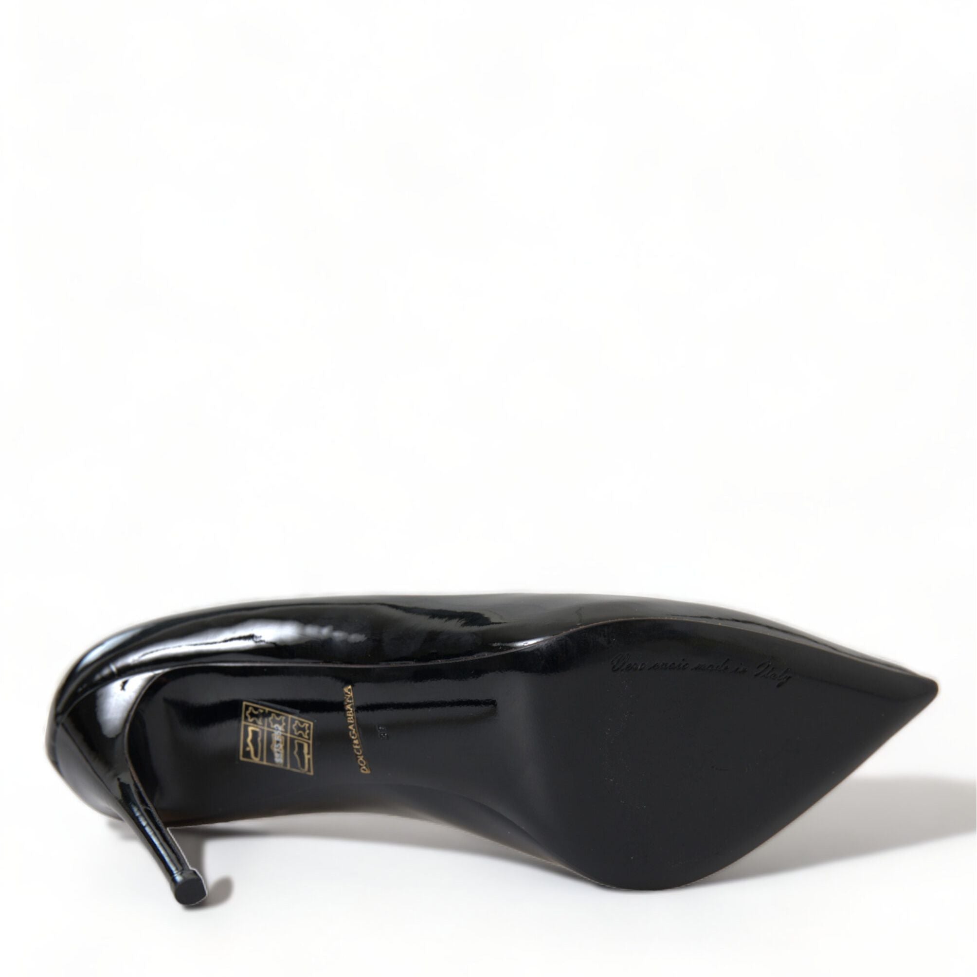 Dolce & Gabbana Black Patent Leather Pumps Heels Shoes