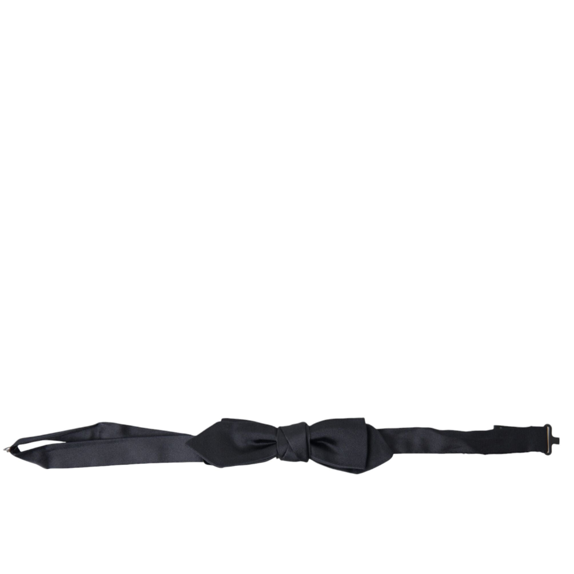 Dolce & Gabbana Dark Blue Silk Satin Adjustable Neck Men Papillon Bow Tie