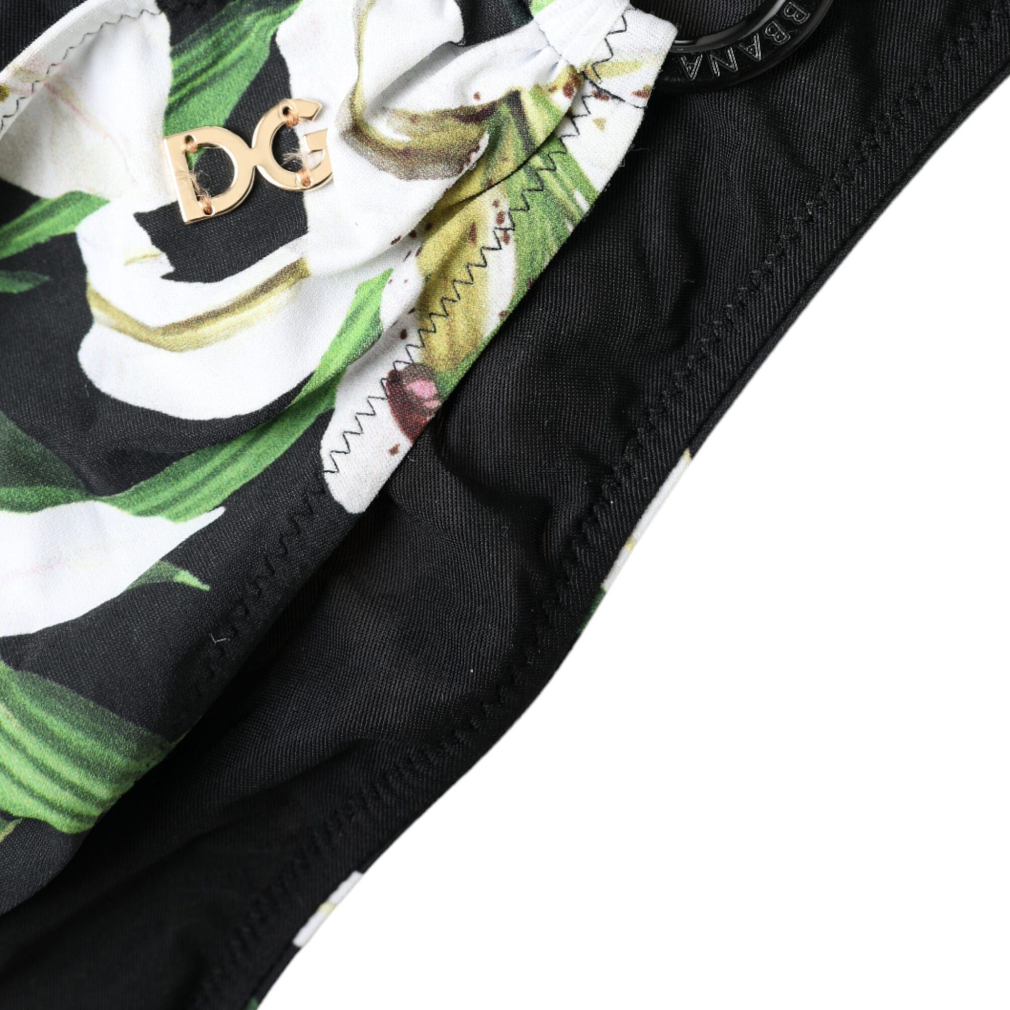 Dolce & Gabbana Black Lily Print Swimwear Bottom Beachwear Bikini